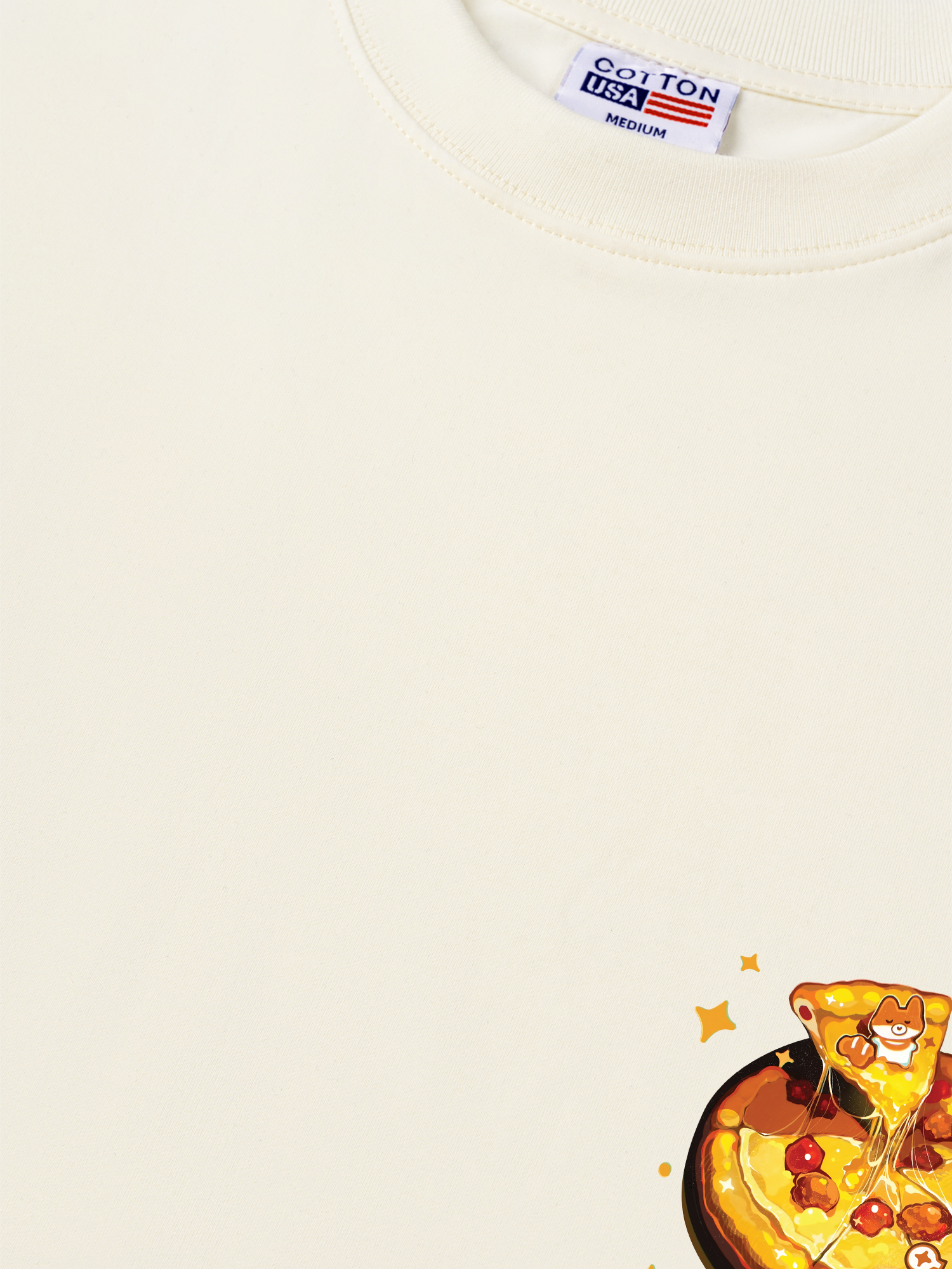 Áo Thun Relaxed Fit Yummy Mood Cute Puppy Pizza