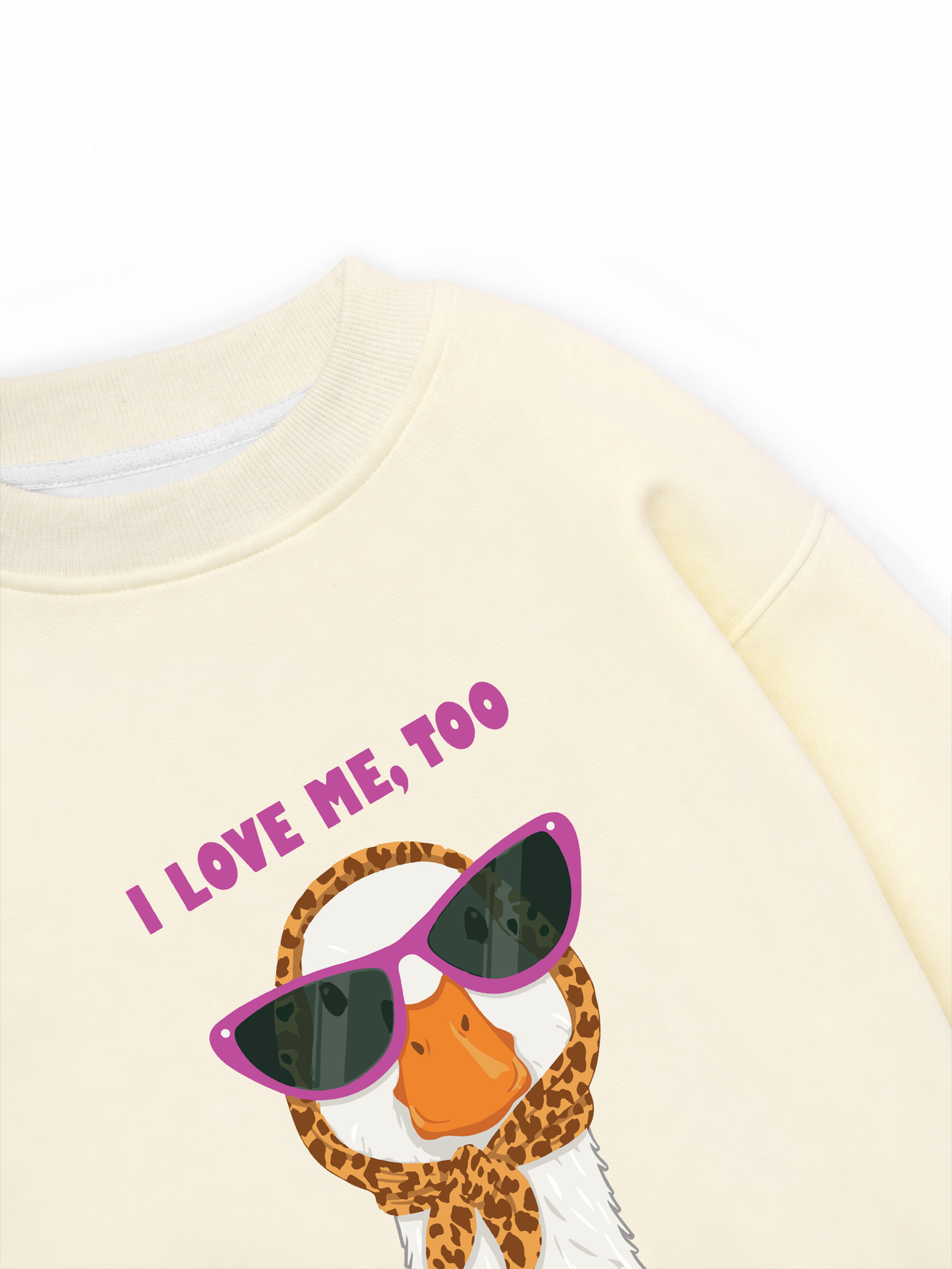 Áo Sweater Nỉ Hai Da Farm Lady Duck I Love Me Too