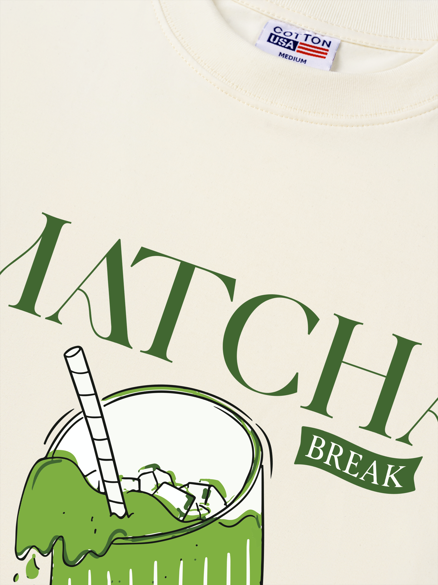 Áo Thun Relaxed Fit Daily Cup Matcha Đá Xay
