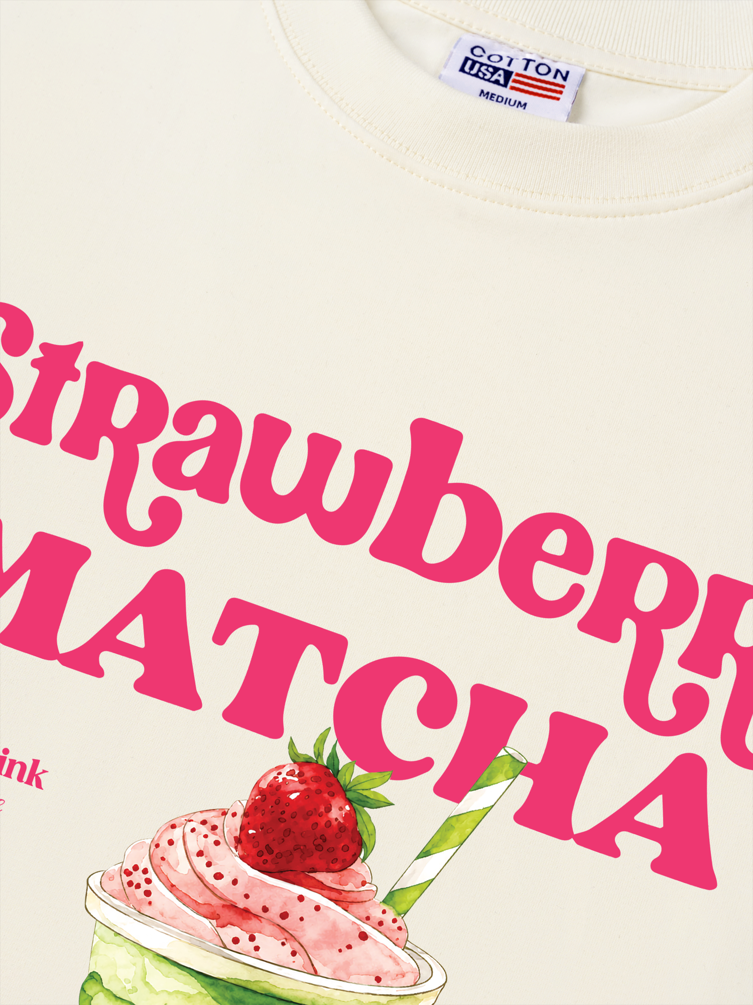 Áo Thun Relaxed Fit Daily Cup Strawberry Matcha