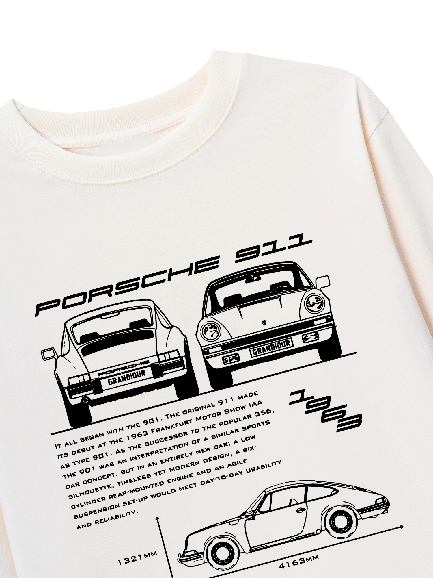 Áo Thun Dài Tay Porsche 911 Blueprint