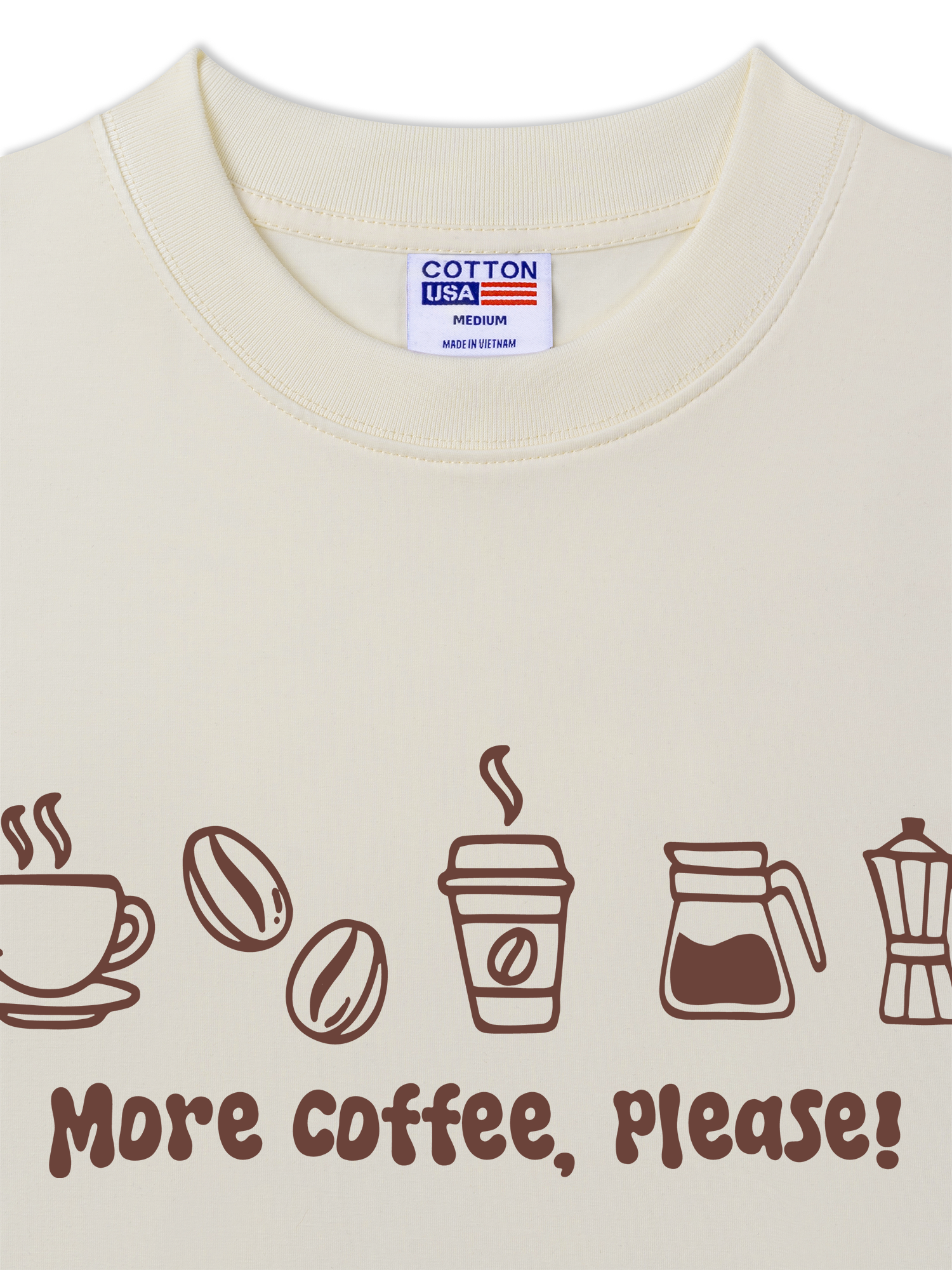 Áo Thun Relaxed Fit Daily Cup More Coffee, Please!