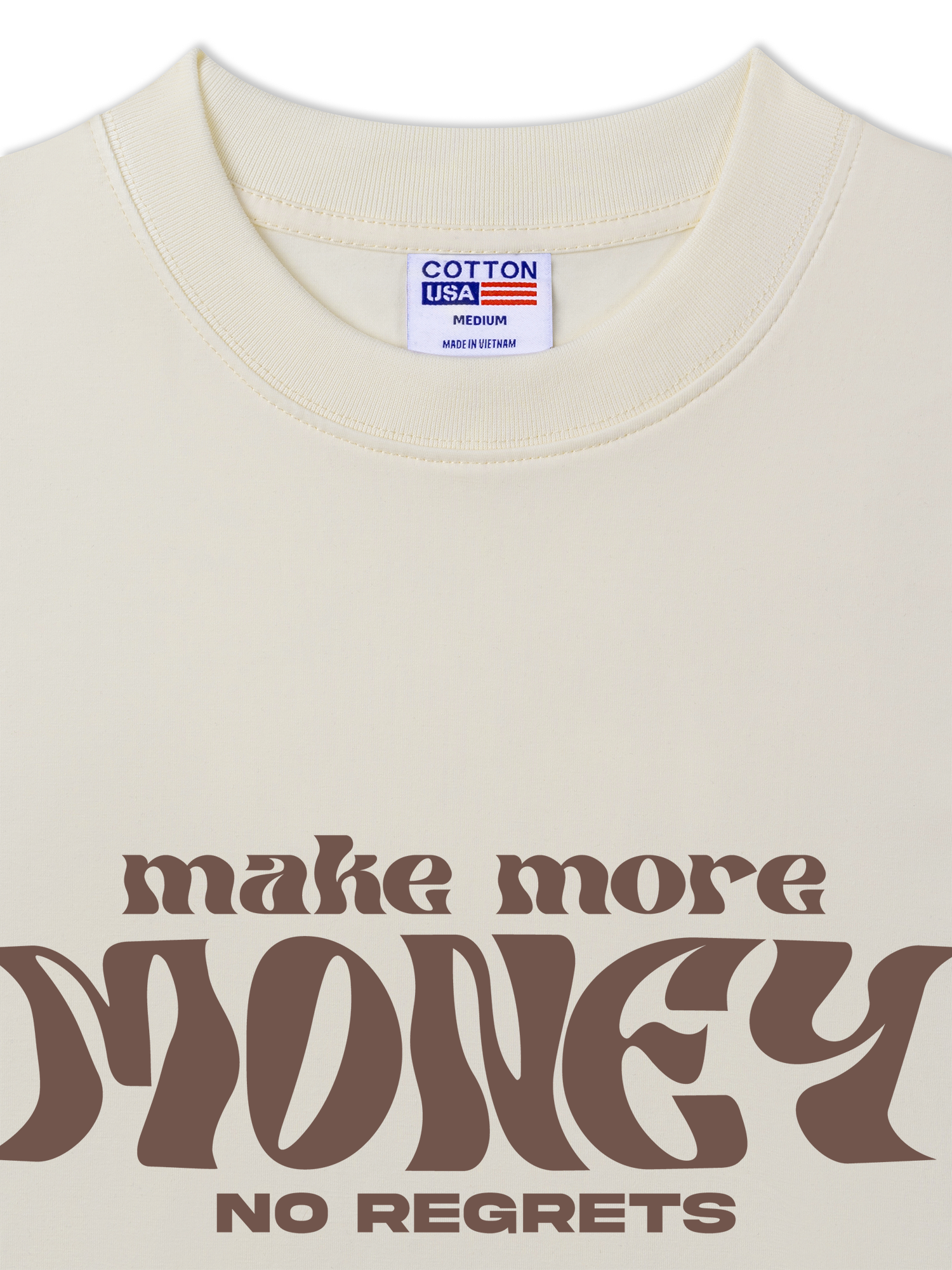 Áo Thun Relaxed Fit Money Make More No Regrets