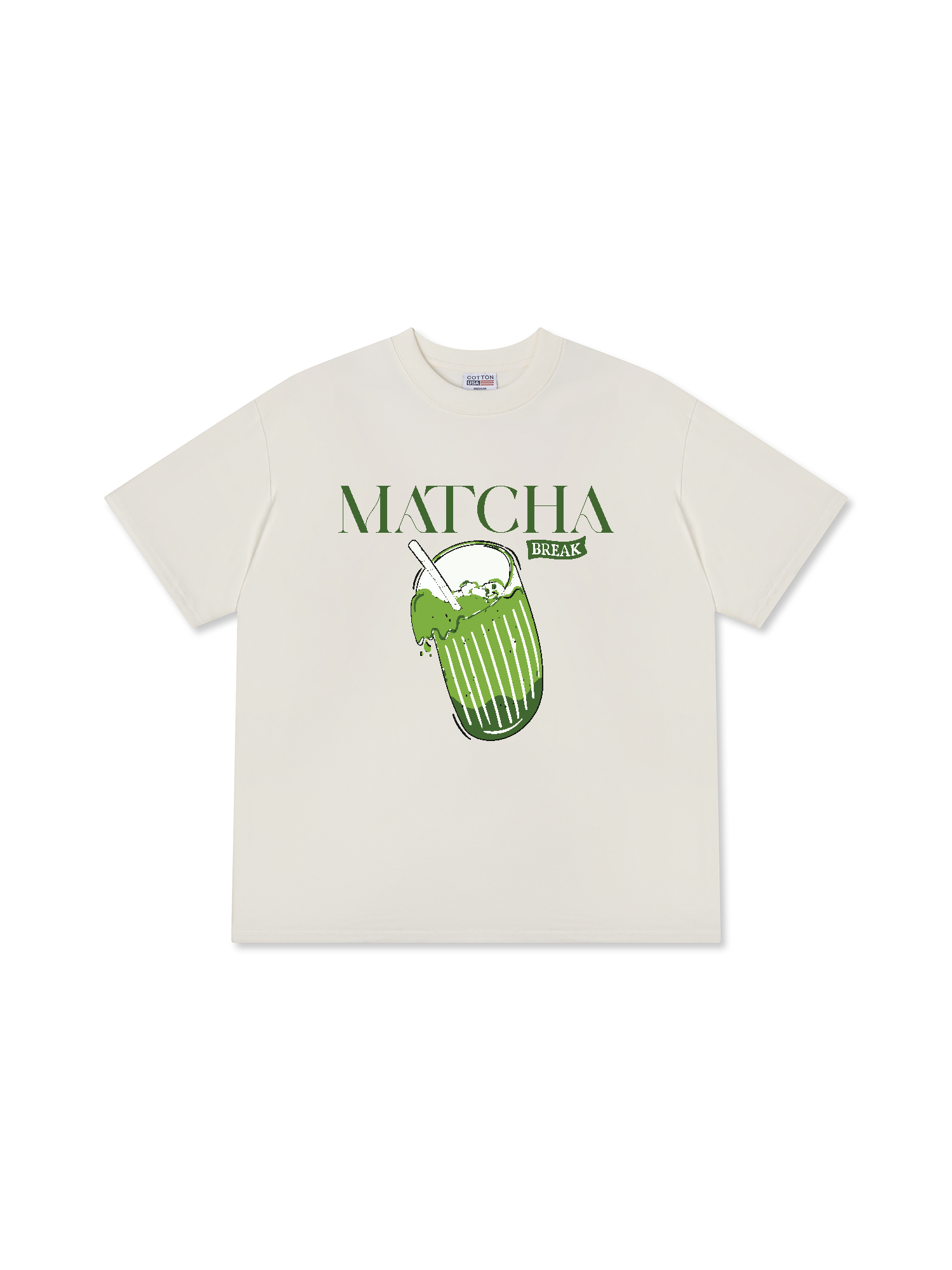 Áo Thun Relaxed Fit Daily Cup Matcha Đá Xay