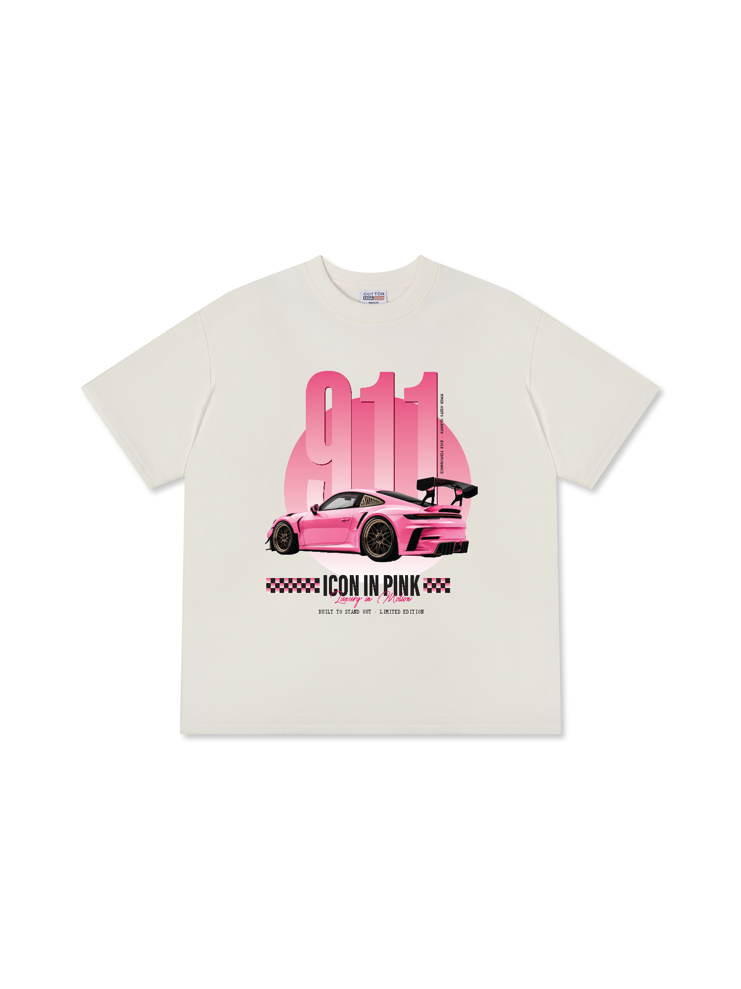 Áo Thun Relaxed Fit Car 911 Icon In Pink