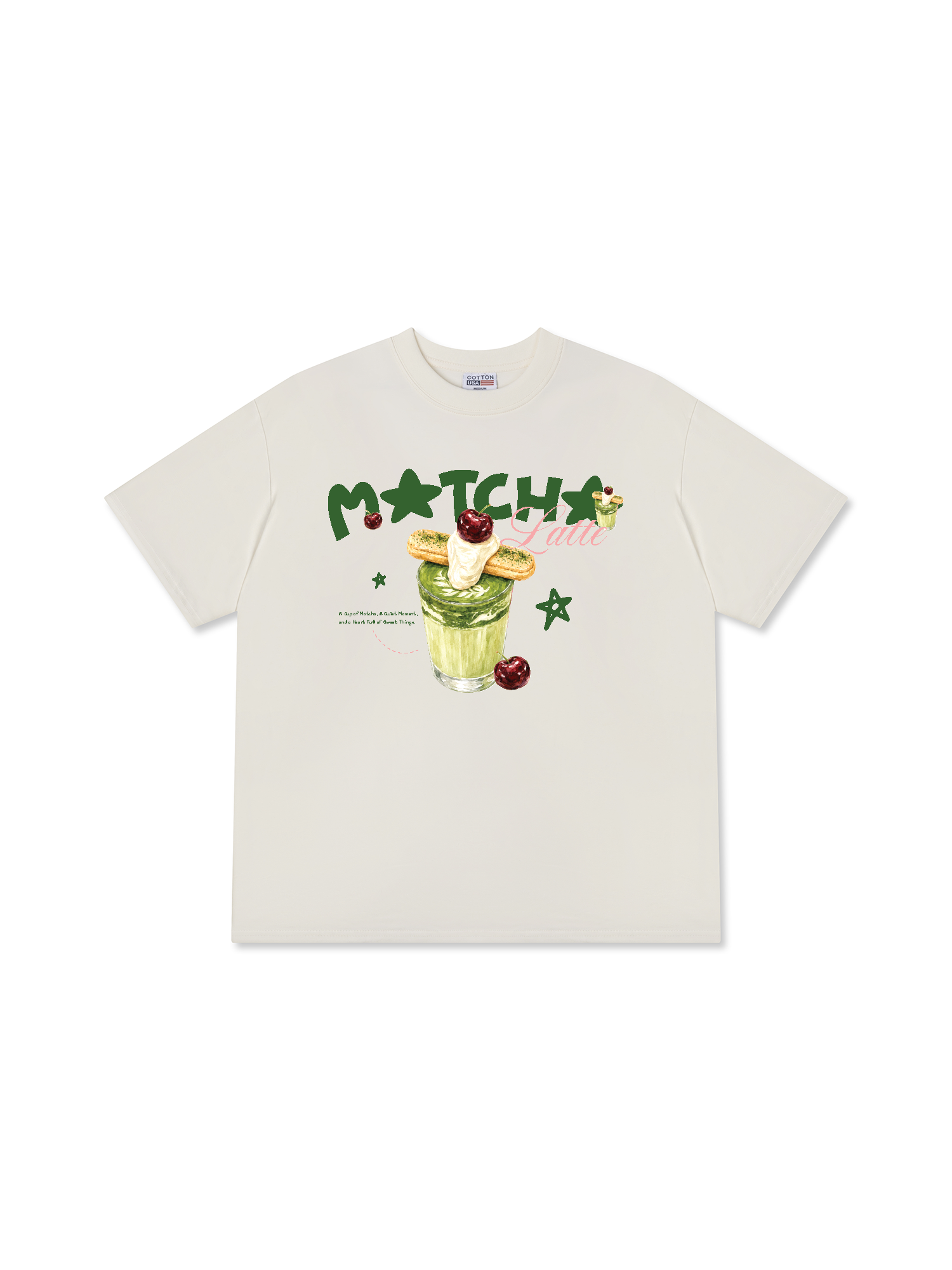 Áo Thun Relaxed Fit Daily Cup Matcha Latte Kem Cheese