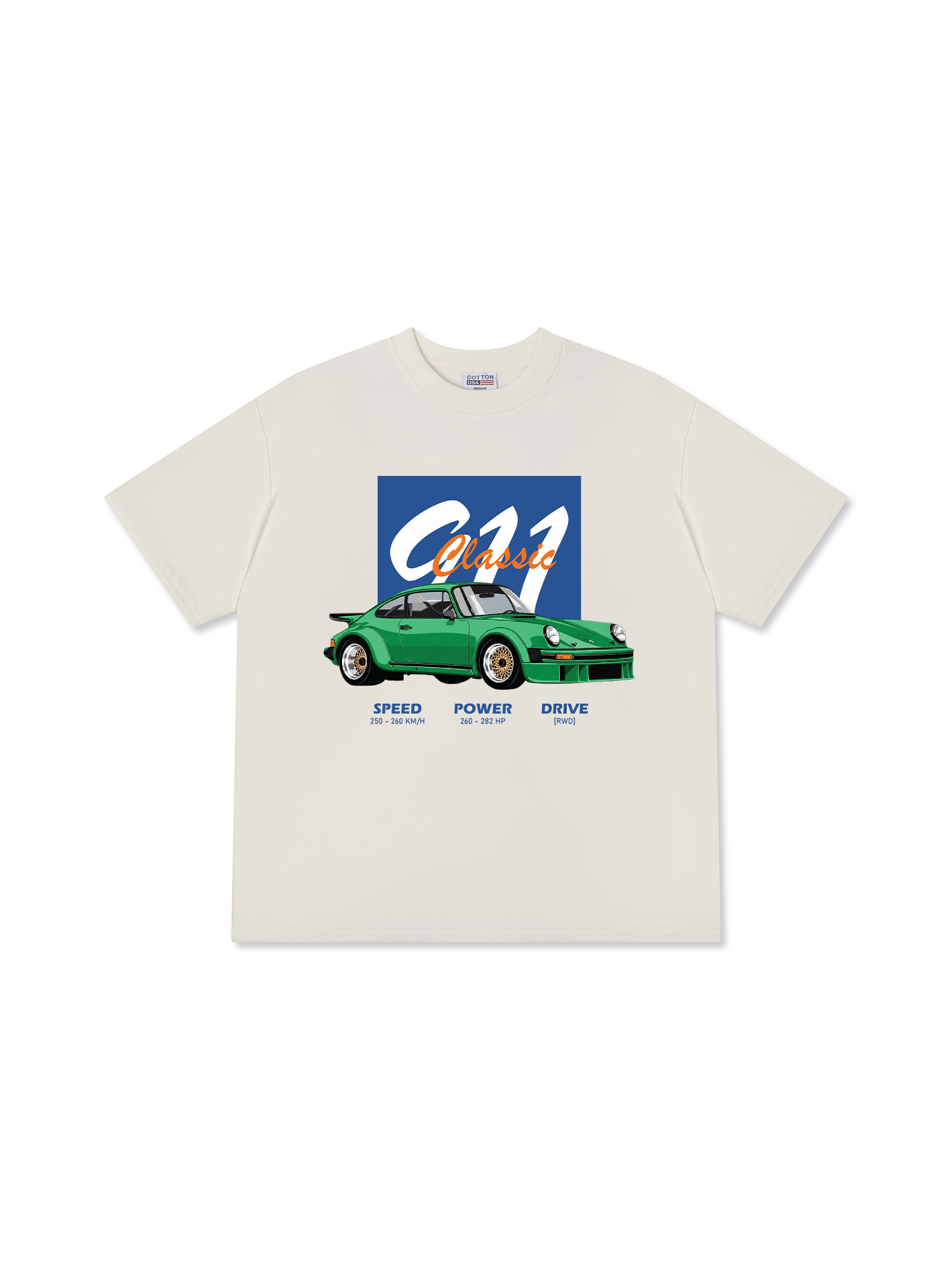 Áo Thun Relaxed Fit Car Green 911 Classic