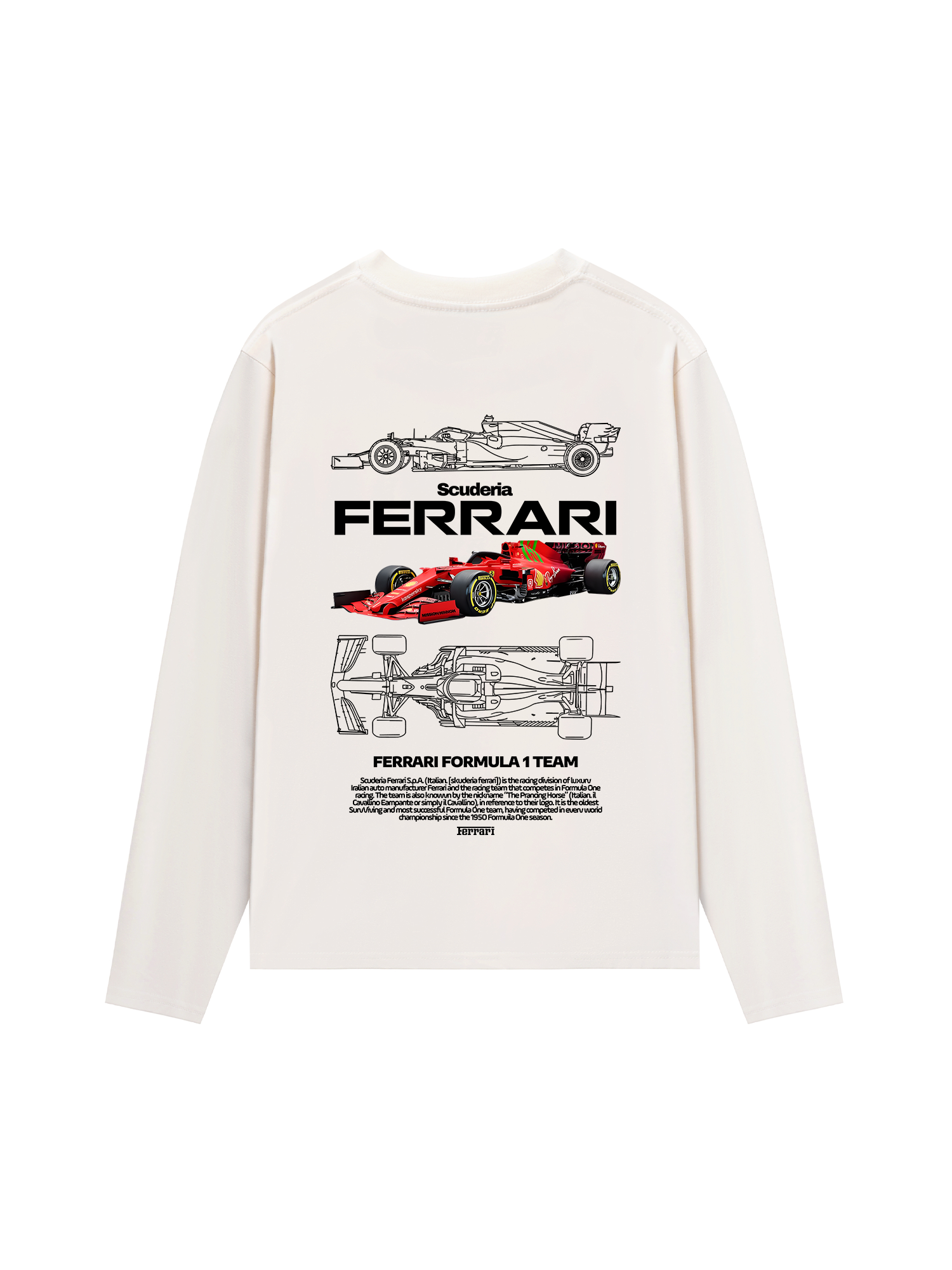 Áo Thun Dài Tay Ferrari The Pracing Horse