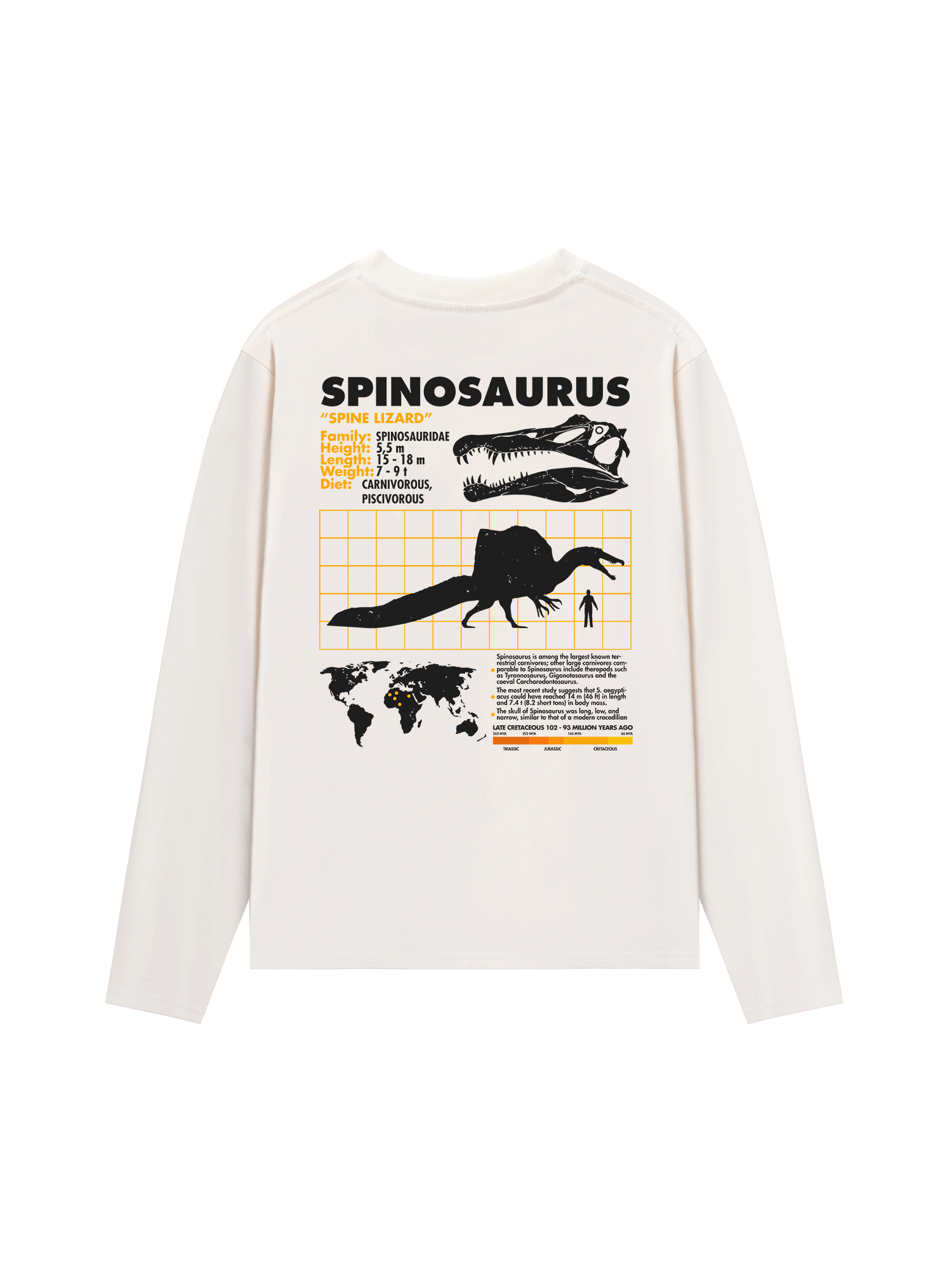 Áo Thun Dài Tay Wild Life Analysis Table Spinosaurus