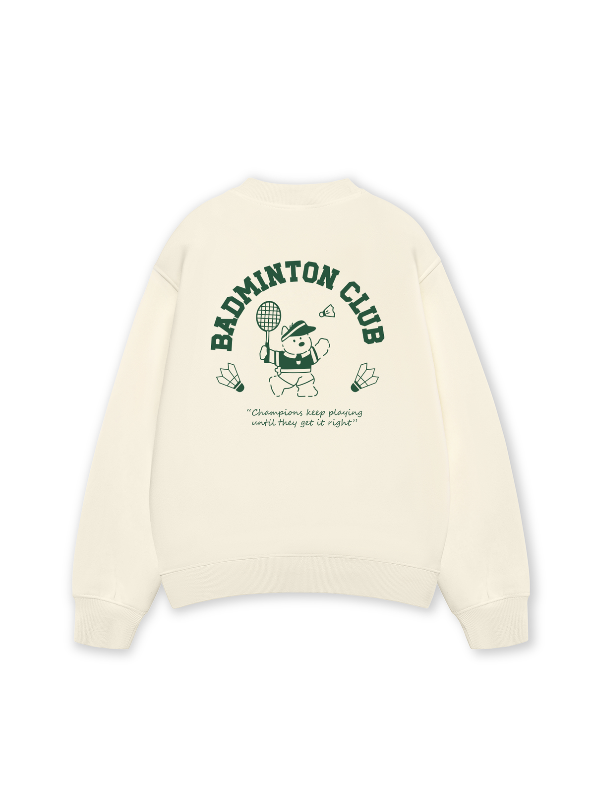 Áo Sweater Nỉ Hai Da Badminton Club Green