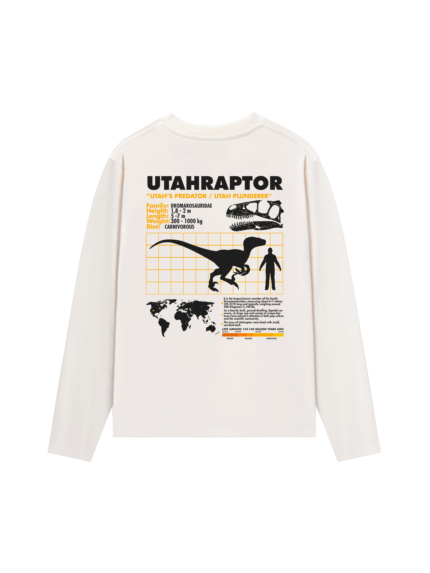 Áo Thun Dài Tay Wild Life Analysis Table Utahraptor