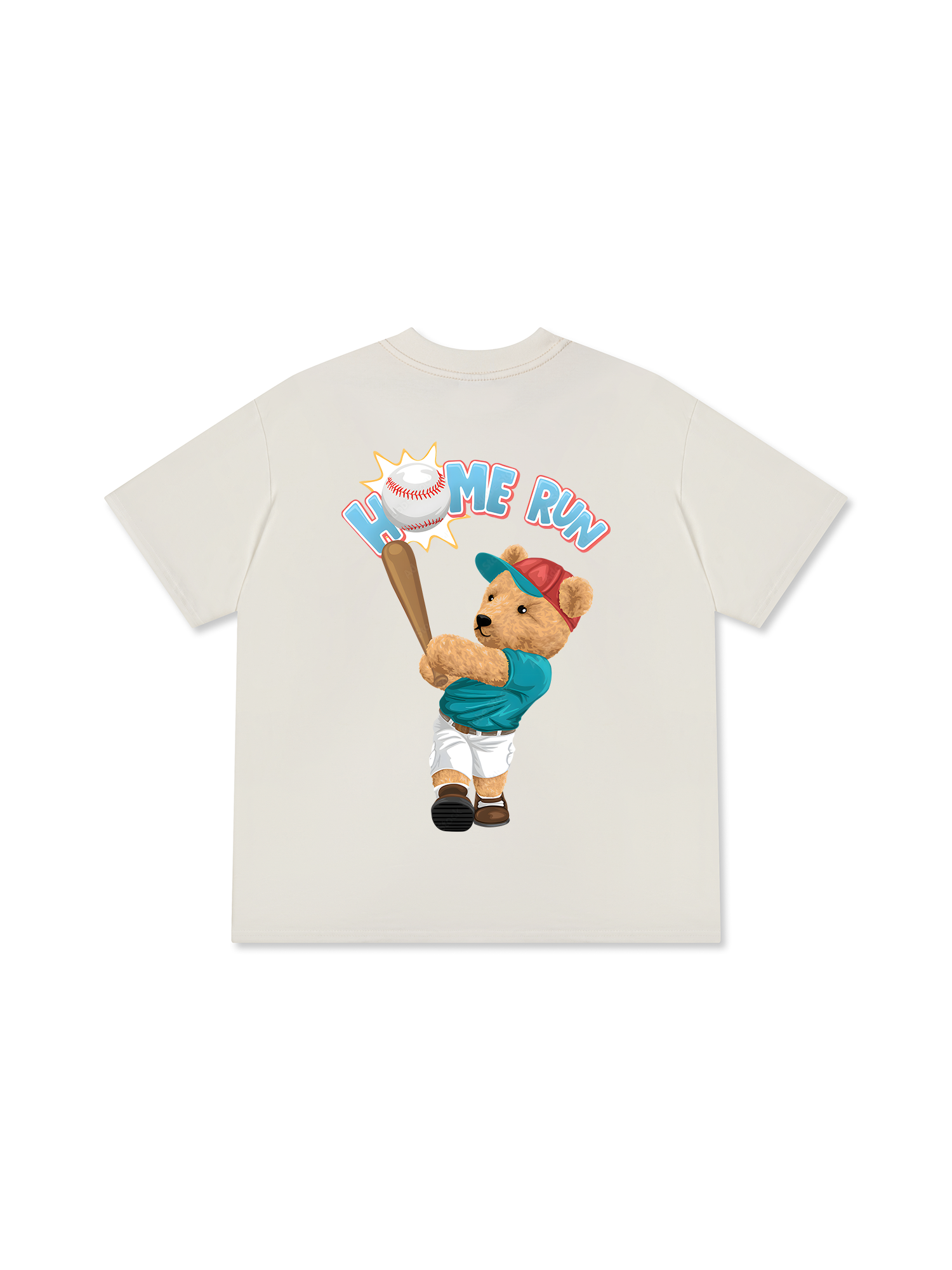 Áo Thun Relaxed Fit Baseball Home Run Teddy Bear