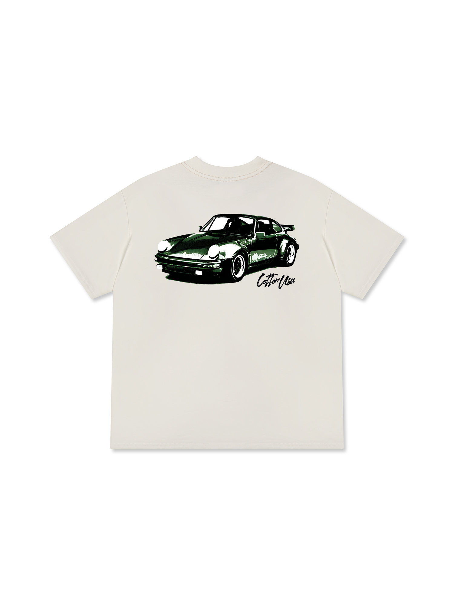 Áo Thun Relaxed Fit Classic Car Vintage Green