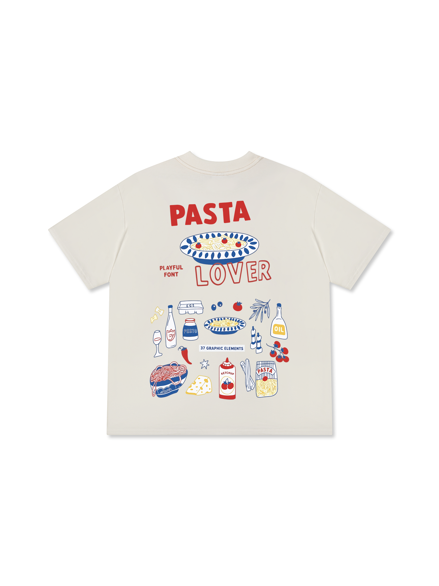 Áo Thun Relaxed Fit Yummy Mood Pasta Lover