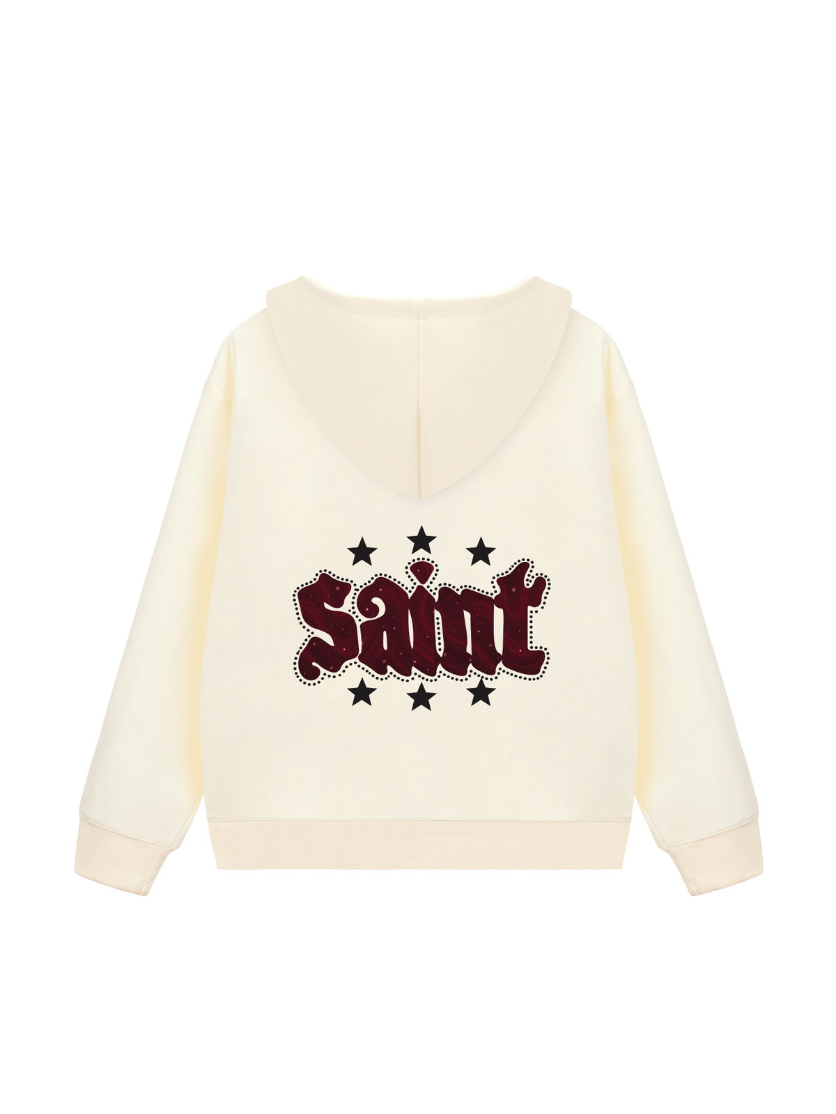 Áo Hoodie Zip Nỉ Hai Da Burgundy Saint Star