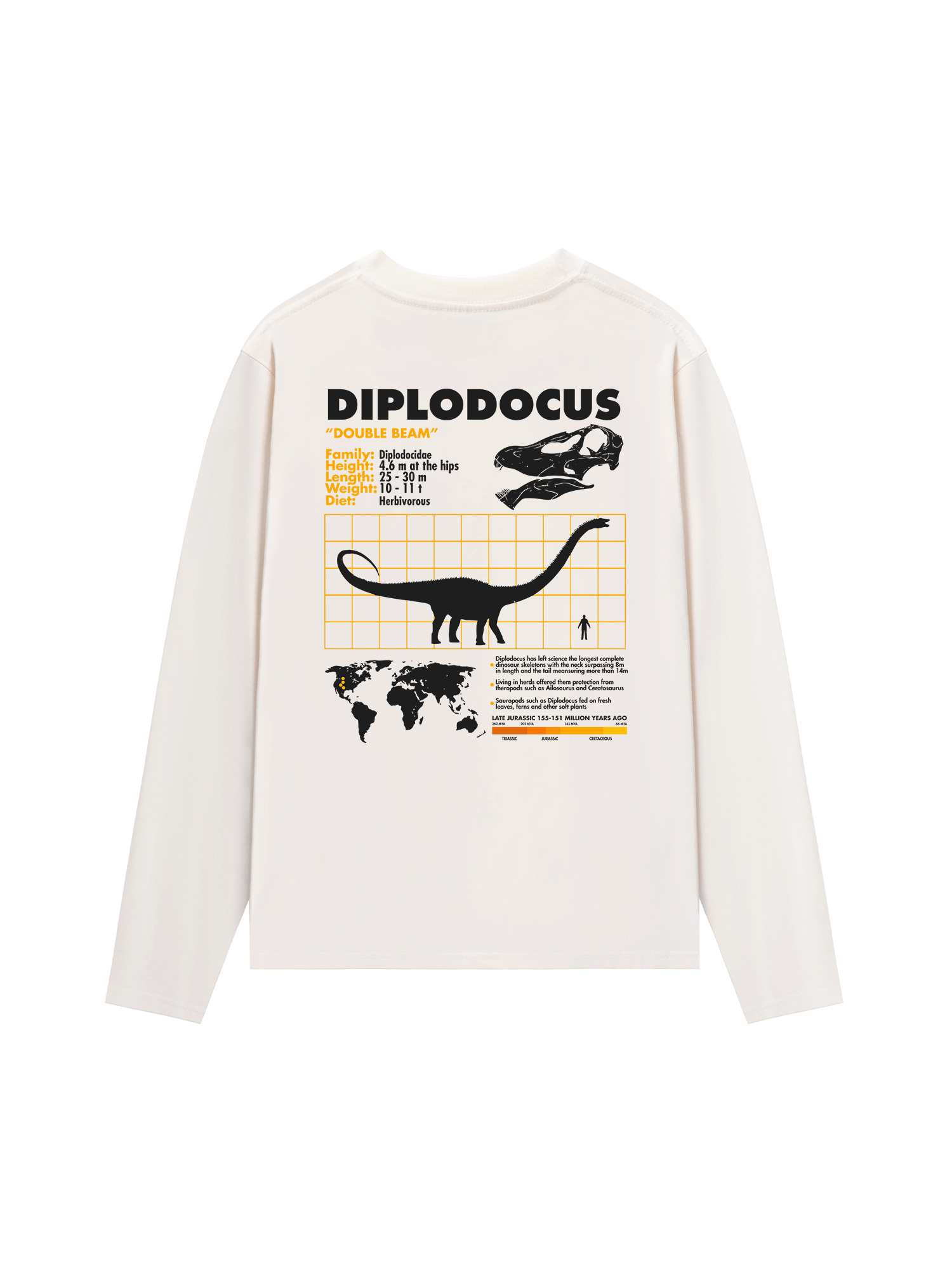 Áo Thun Dài Tay Wild Life Analysis Table Diplodocus