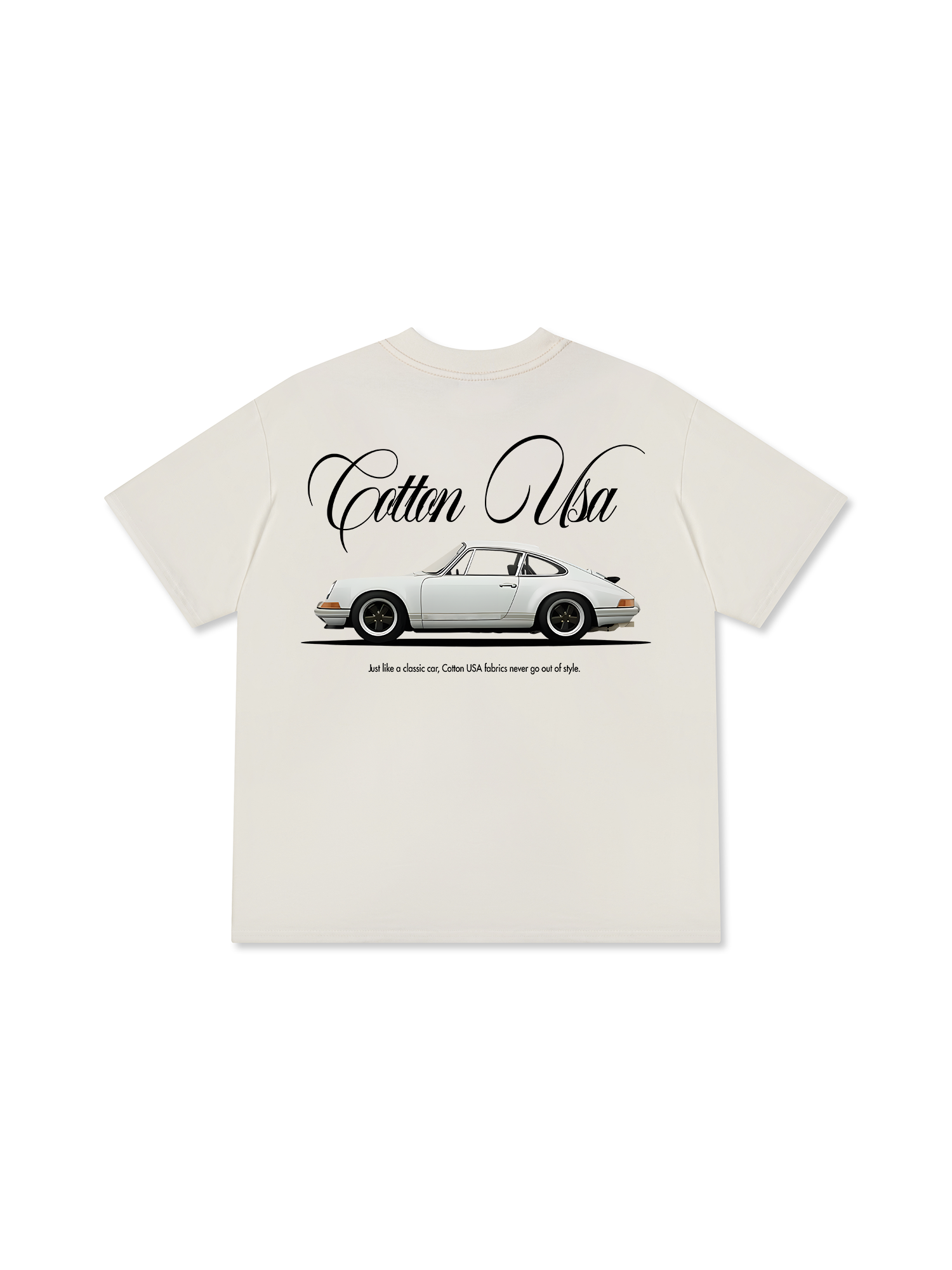 Áo Thun Relaxed Fit Classic Car White