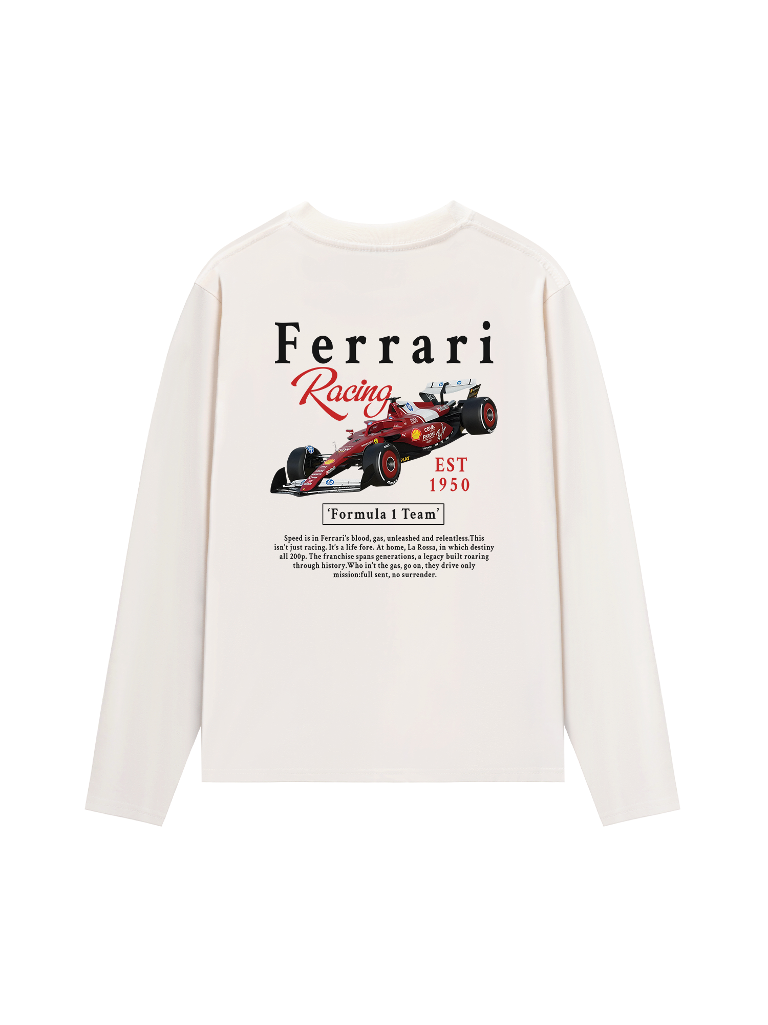 Áo Thun Dài Tay Ferrari Racing EST 1950