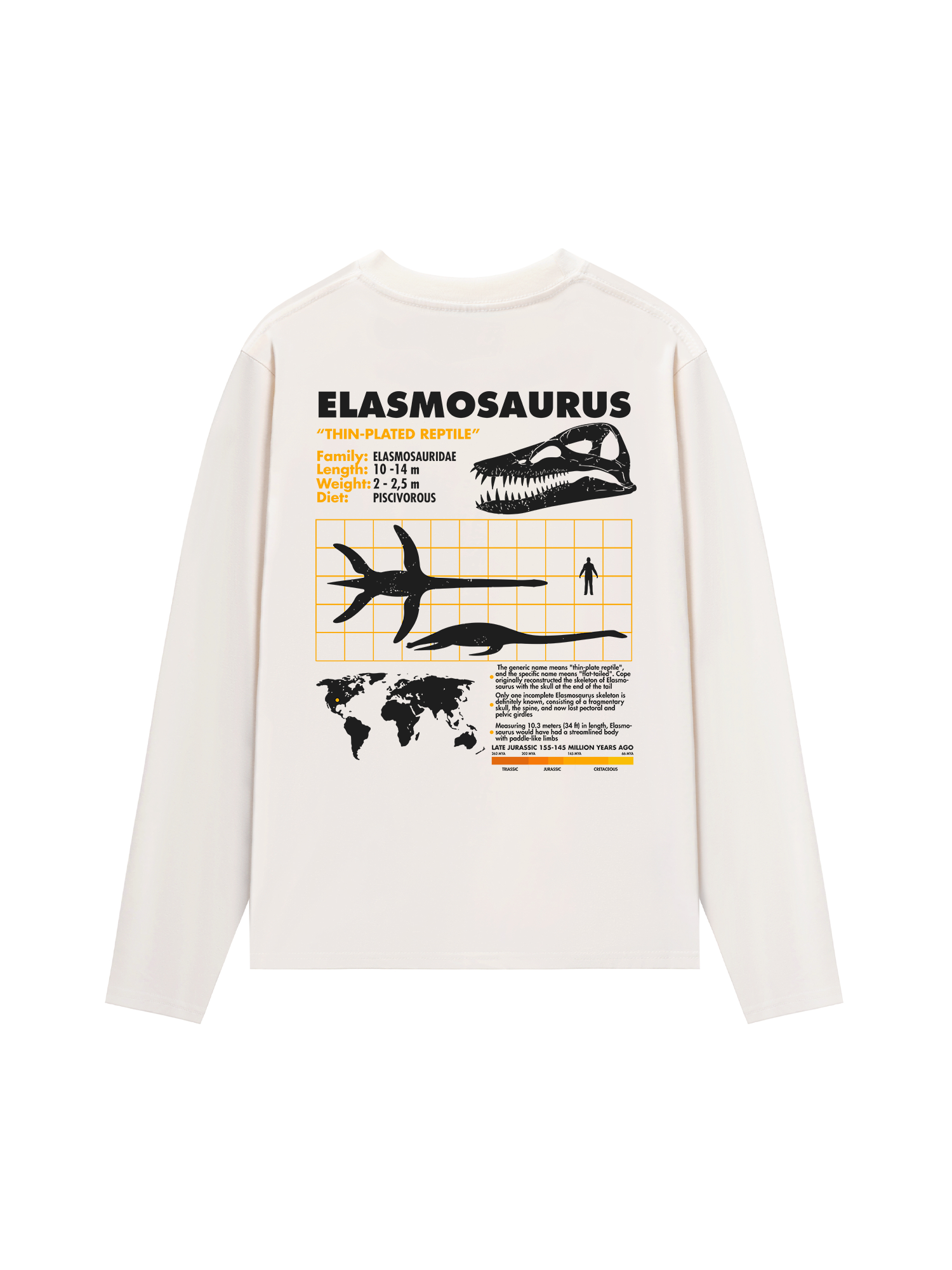 Áo Thun Dài Tay Wild Life Analysis Table Elasmosaurus