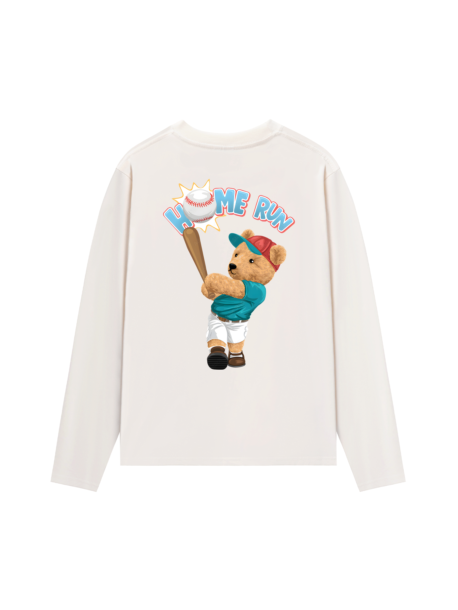 Áo Thun Dài Tay Baseball Home Run Teddy Bear