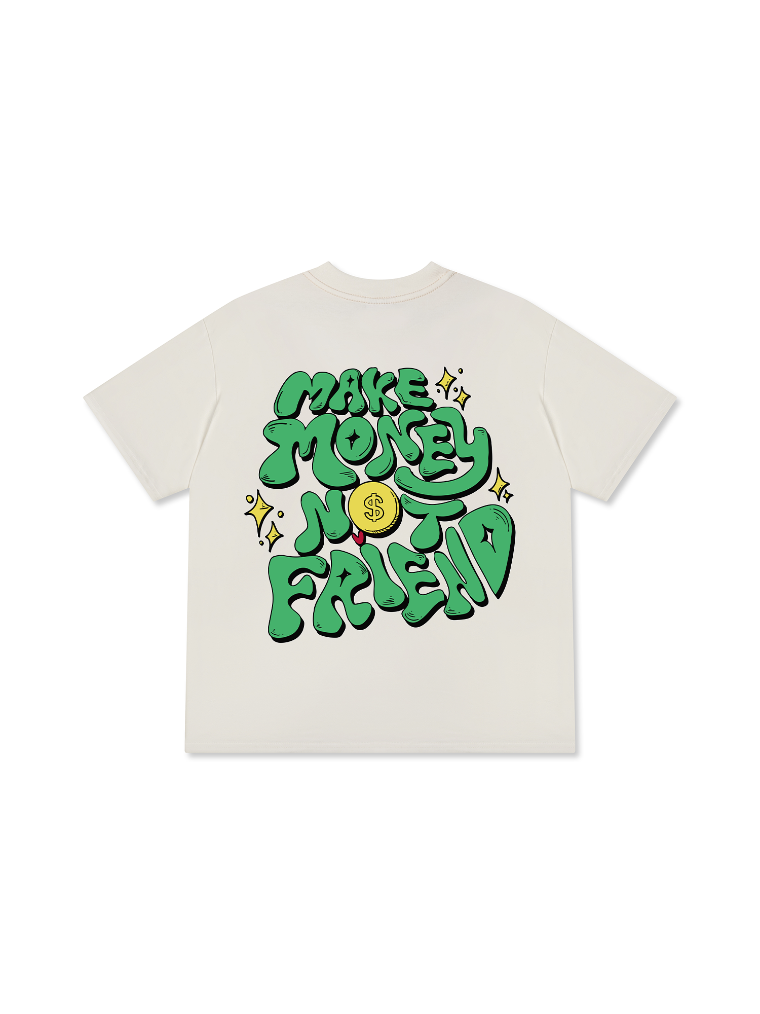 Áo Thun Relaxed Fit Money Make Money Not Friend Greeny