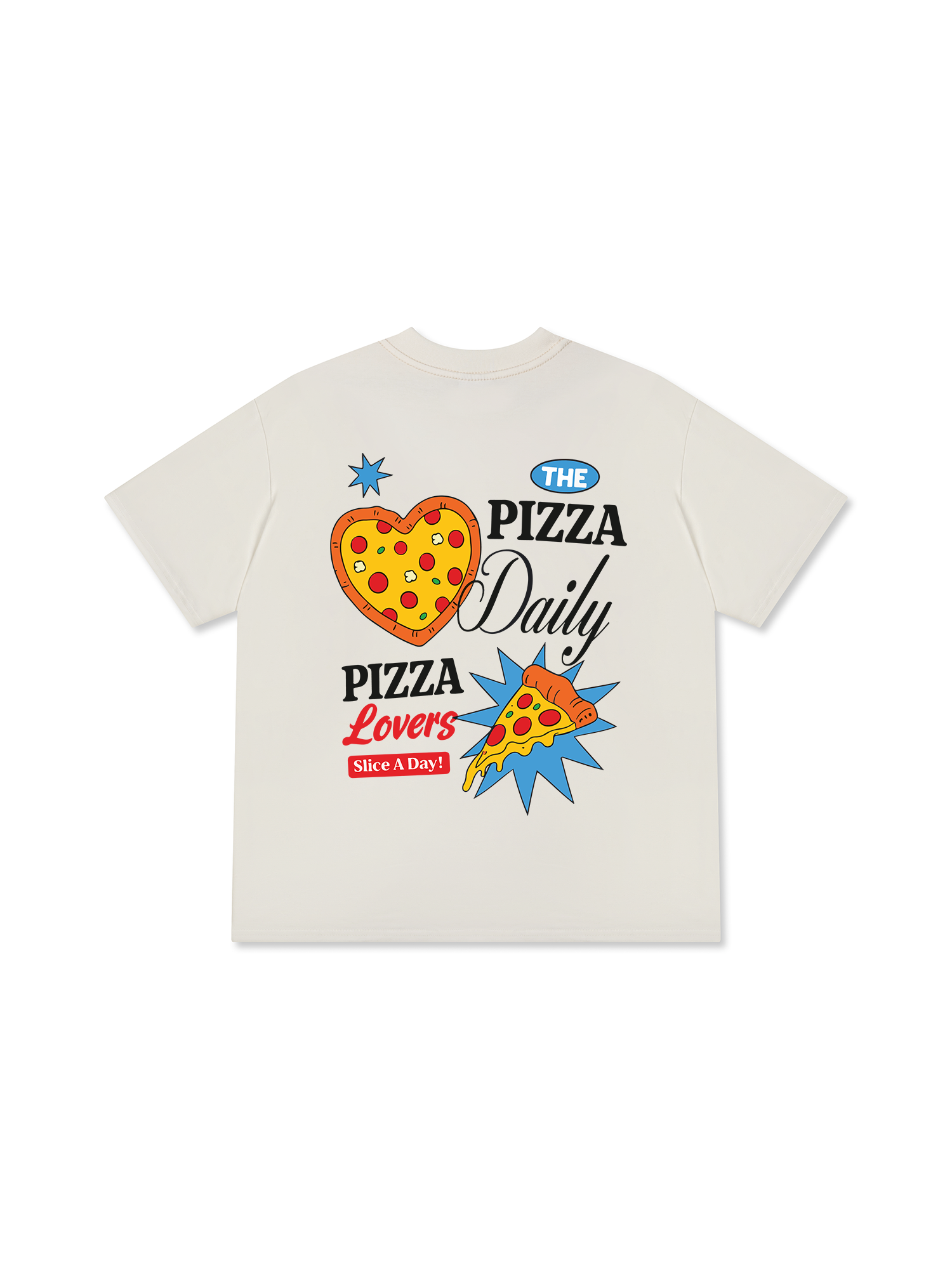 Áo Thun Relaxed Fit Yummy Mood Pizza Daily