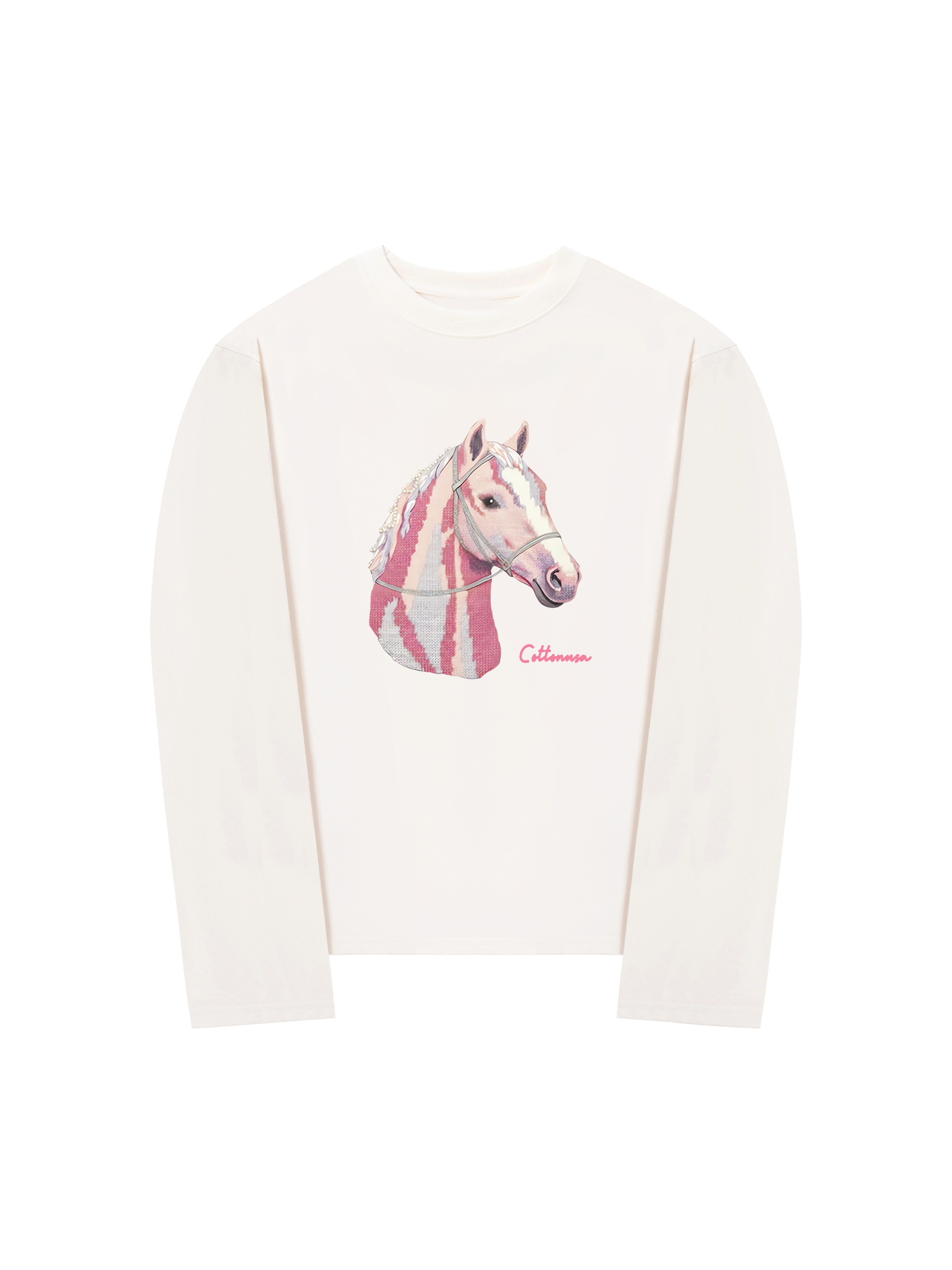 Áo Thun Dài Tay Cute Pink Horse