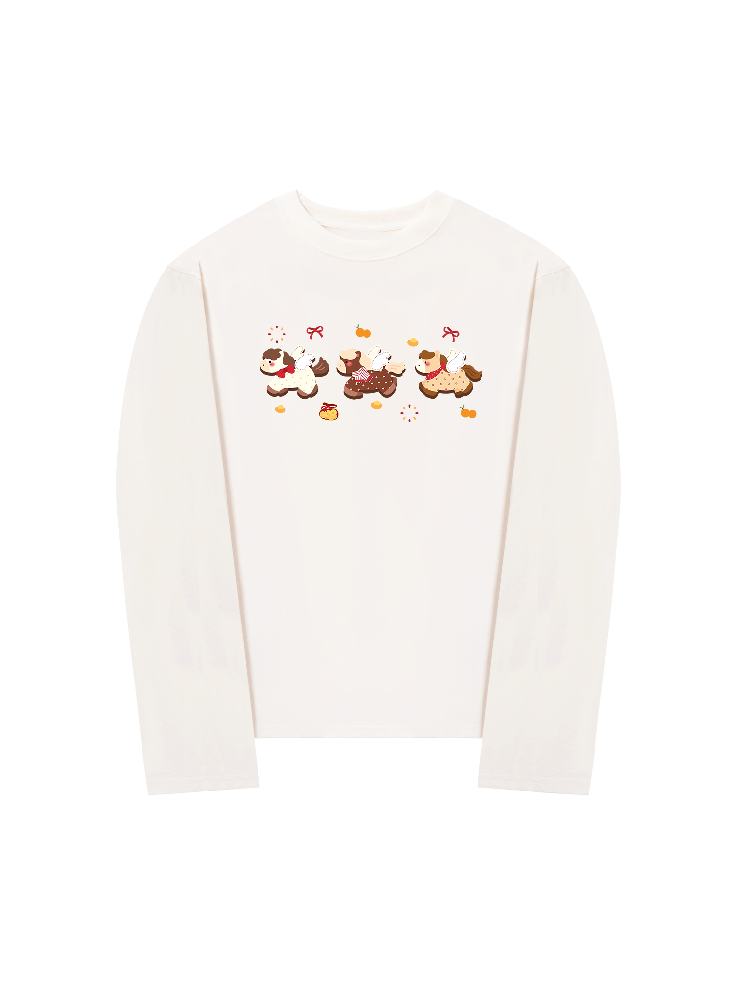 Áo Thun Dài Tay Tết Bính Ngọ  3 Bé Ngựa