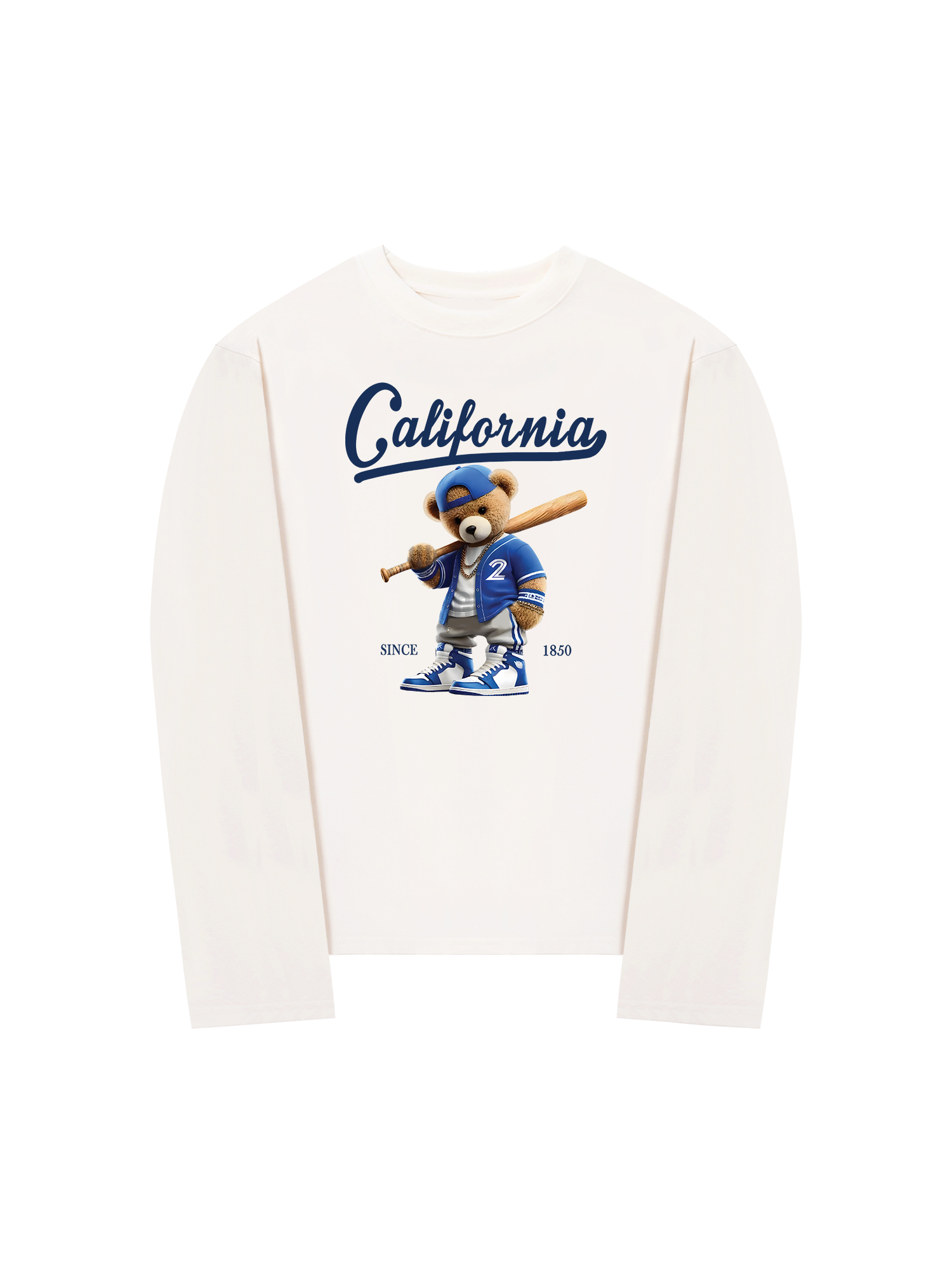 Áo Thun Dài Tay Baseball California Blue Teddy