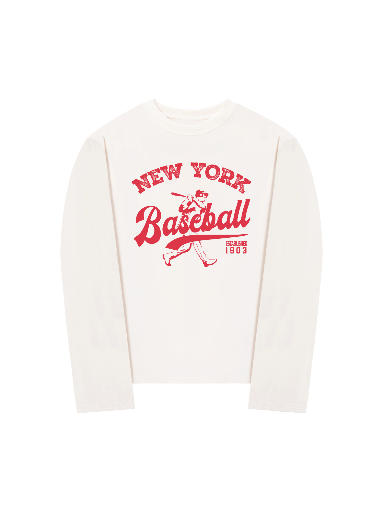 Áo Thun Dài Tay New York Baseball Pink