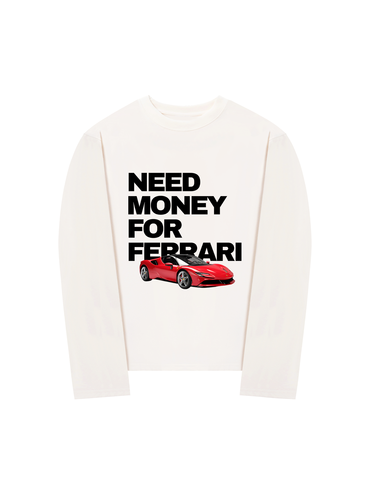 Áo Thun Dài Tay Ferrari Need Money For Classic