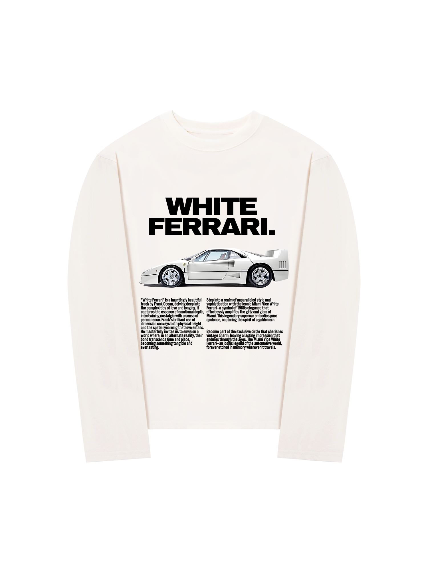 Áo Thun Dài Tay Ferrari White Brilliant