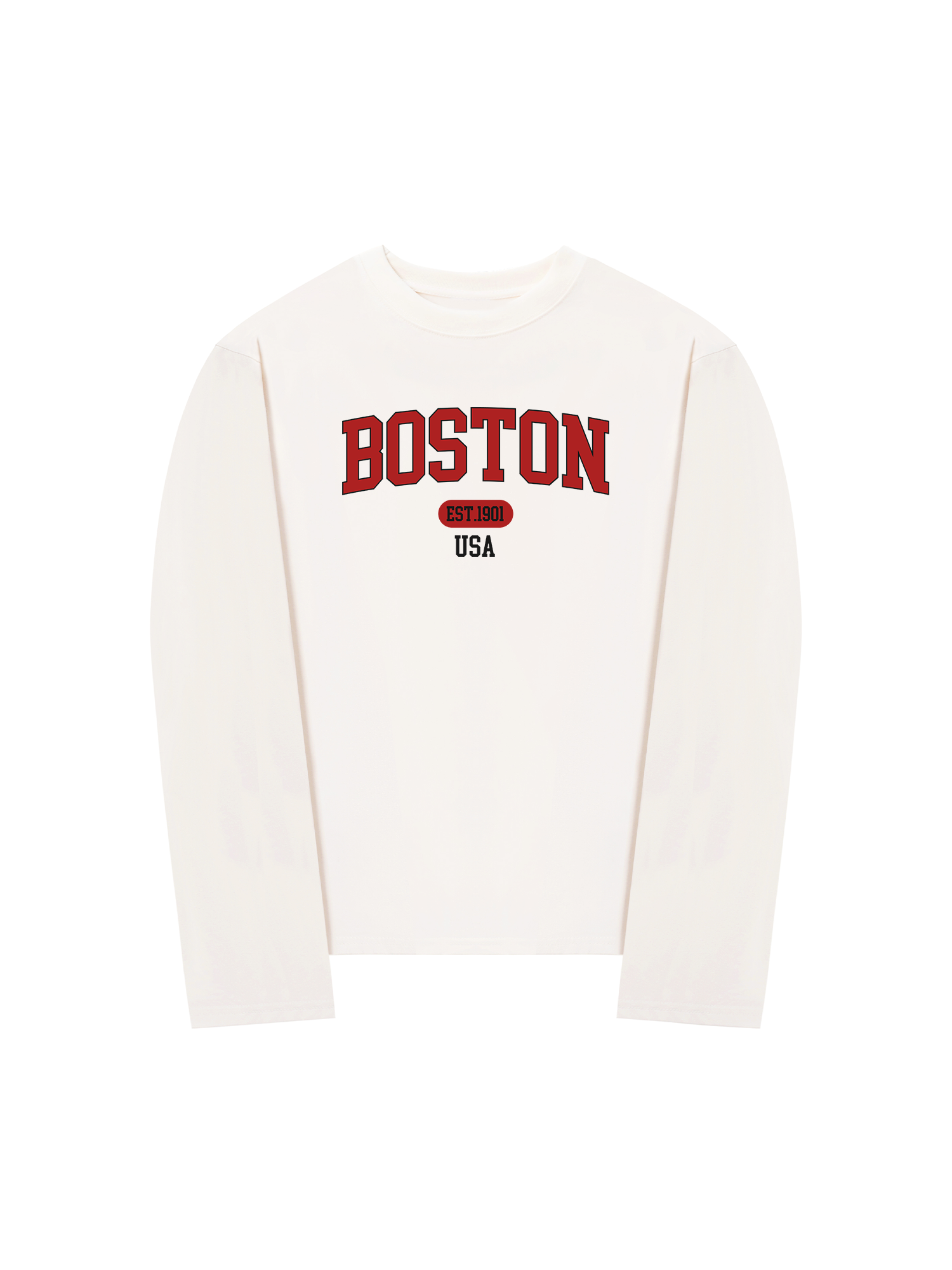 Áo Thun Dài Tay Baseball Collage Boston