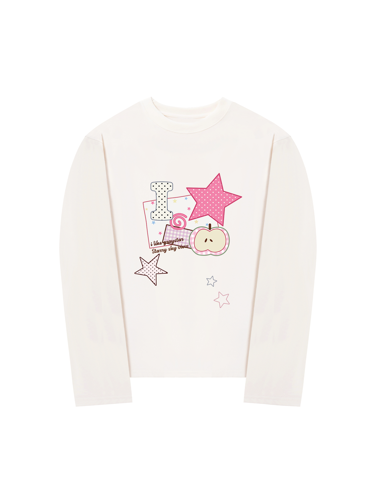 Áo Thun Dài Tay Dotty Mood Pink Star Candy