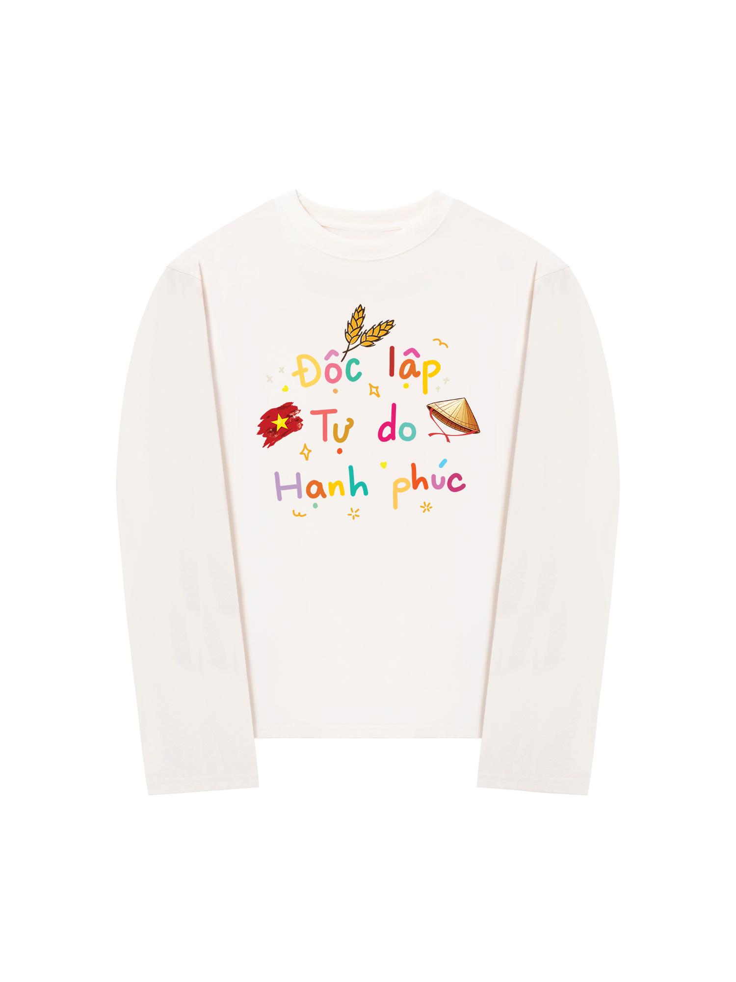 Áo Thun Dài Tay Độc Lập - Tự Do - Hạnh Phúc