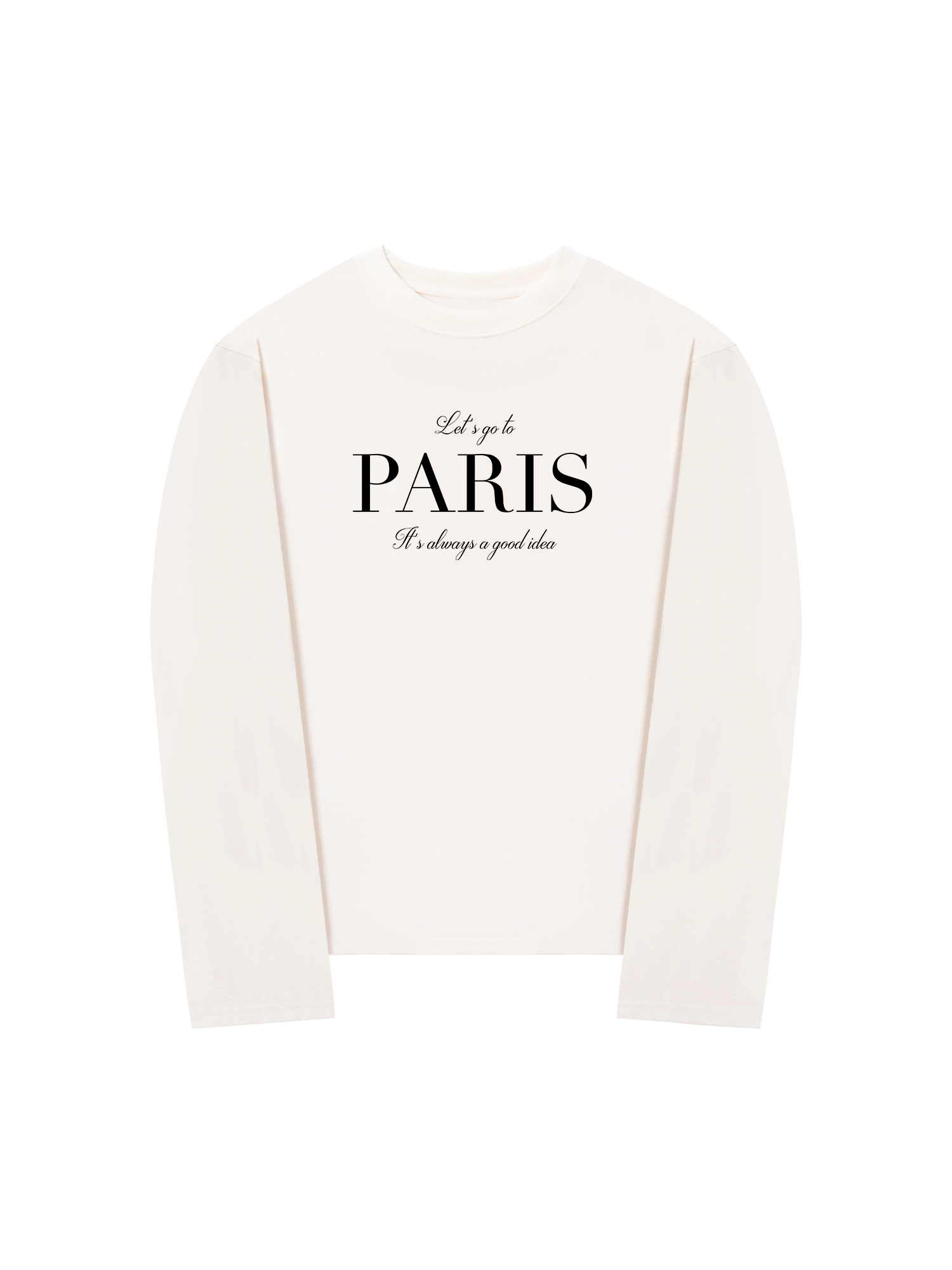 Áo Thun Dài Tay City Let's go to Paris đen
