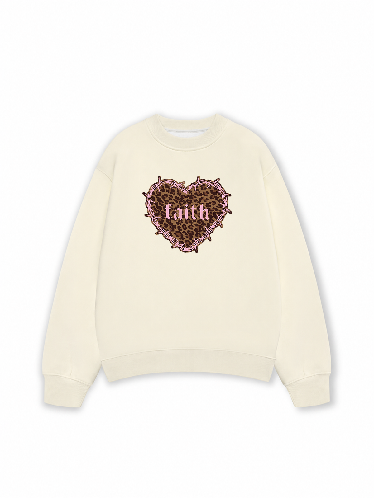Áo Sweater Nỉ Hai Da Urban Leopard Faith Heart