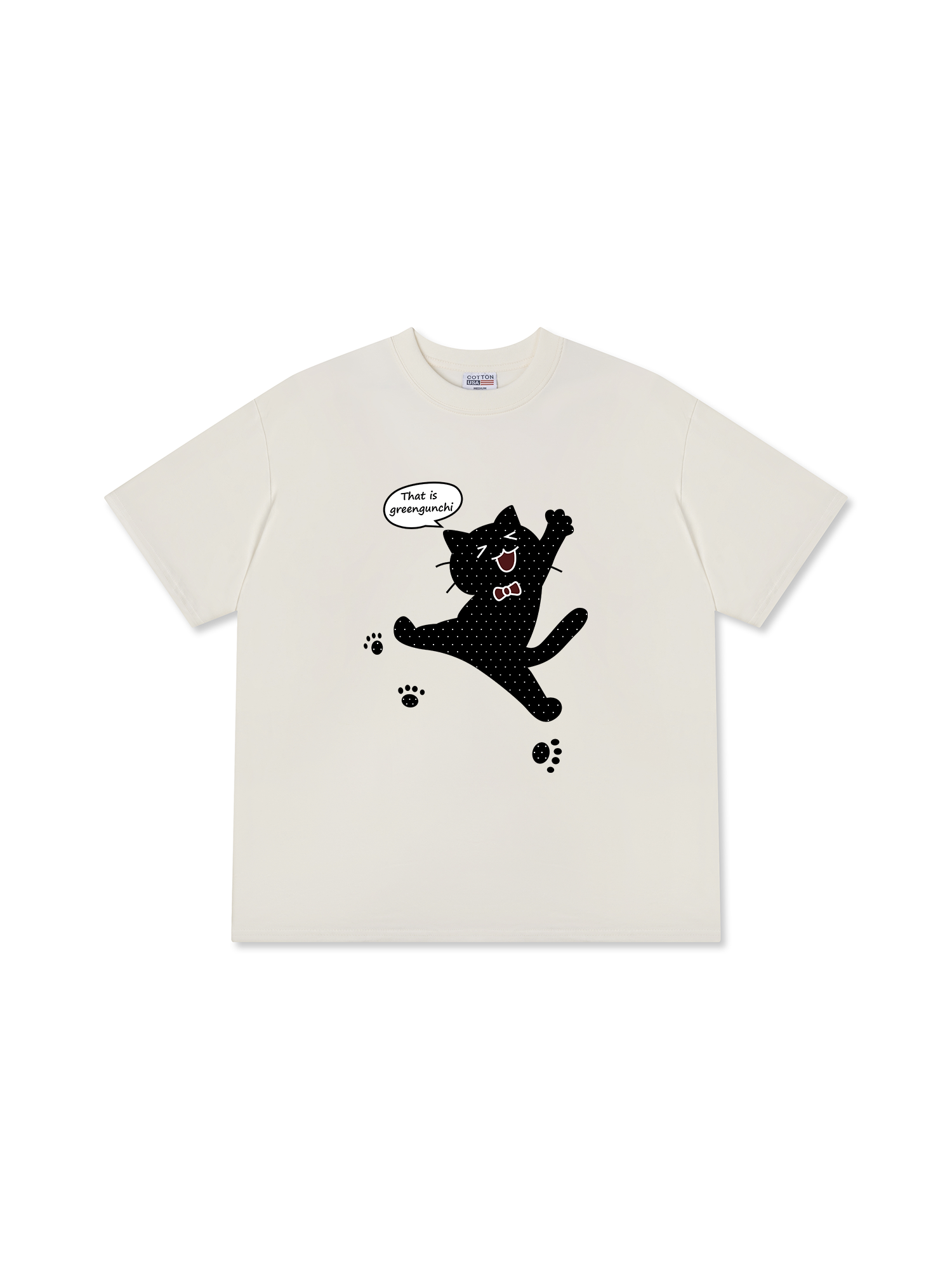 Áo Thun Relaxed Fit Dotty Mood Cute Cat