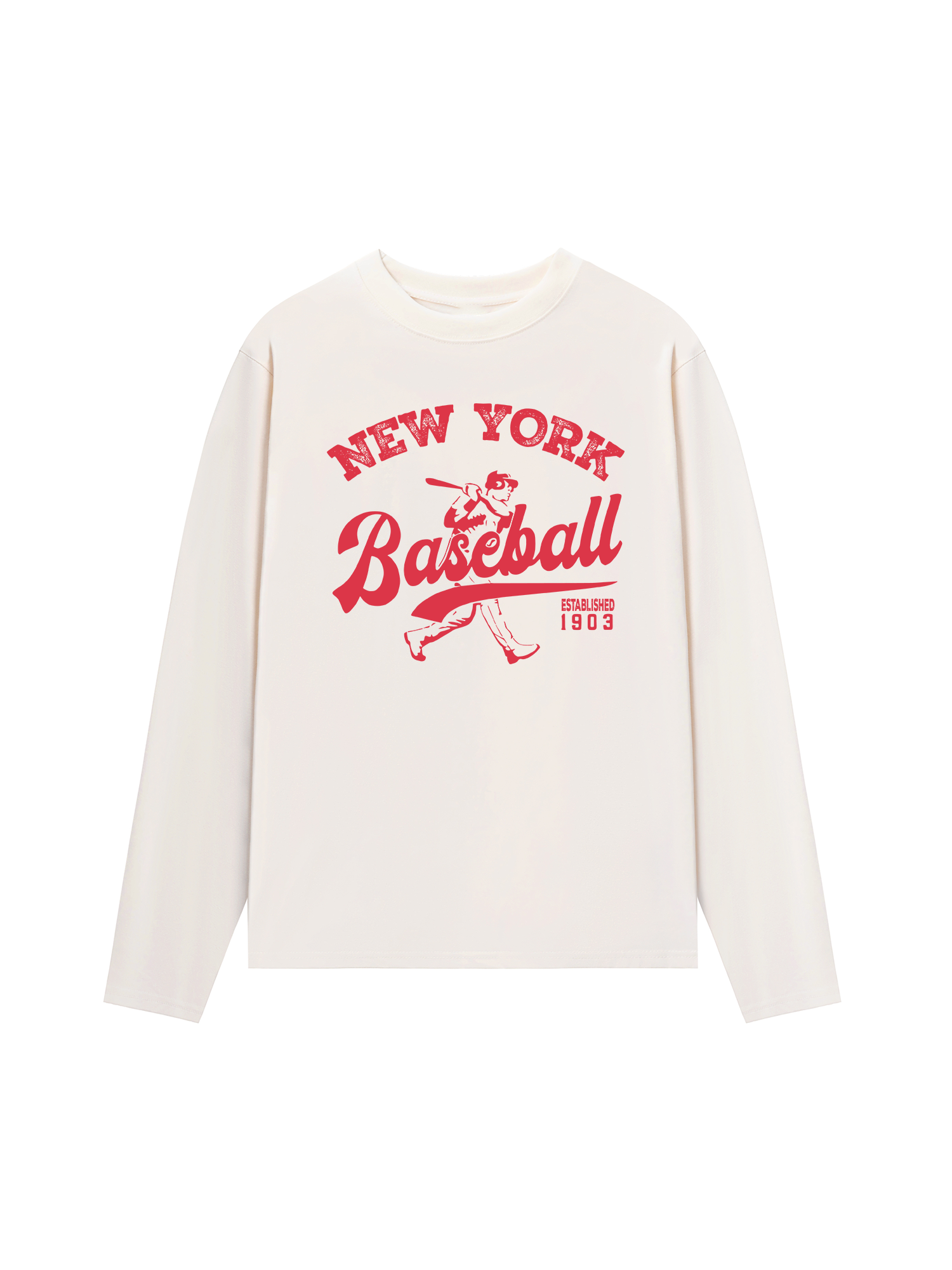 Áo Thun Dài Tay New York Baseball Pink
