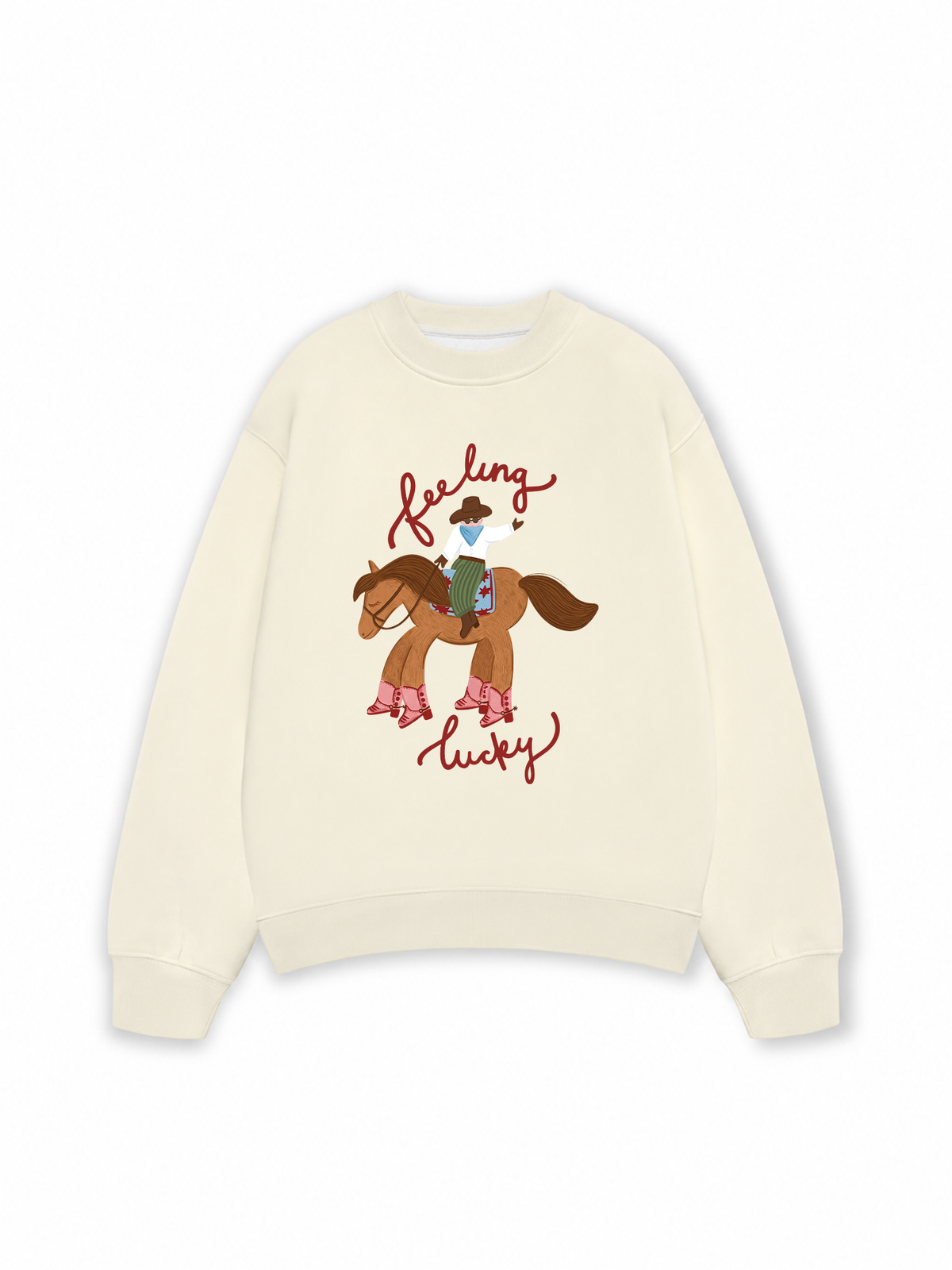 Áo Sweater Nỉ Hai Da Farm Feeling Lucky
