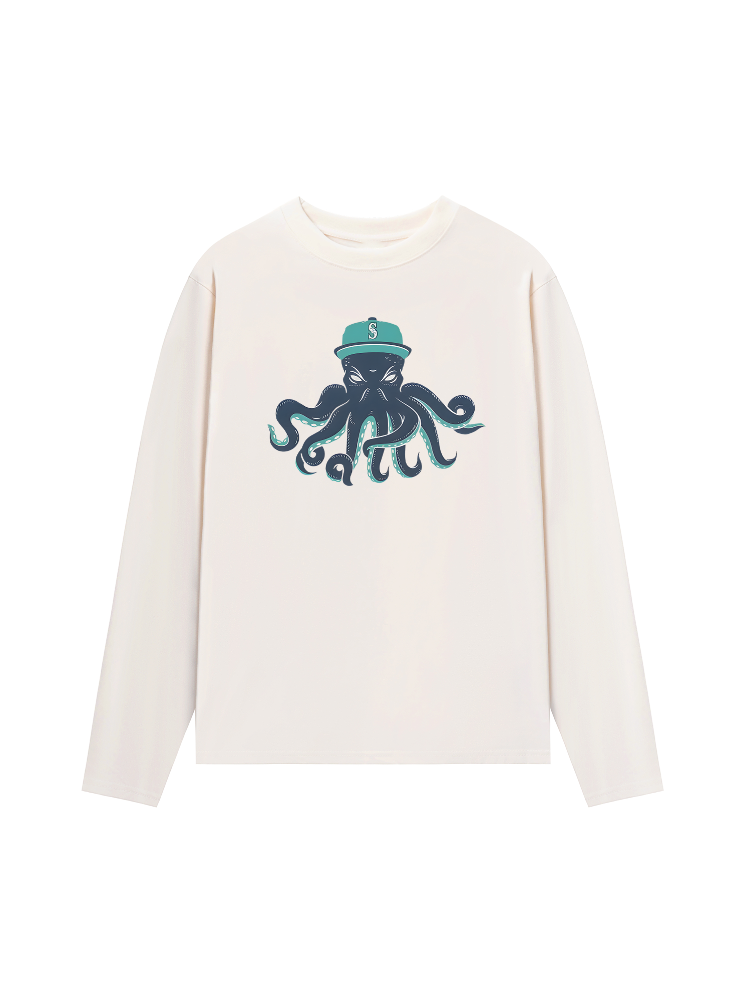 Áo Thun Dài Tay Baseball Green Octopus