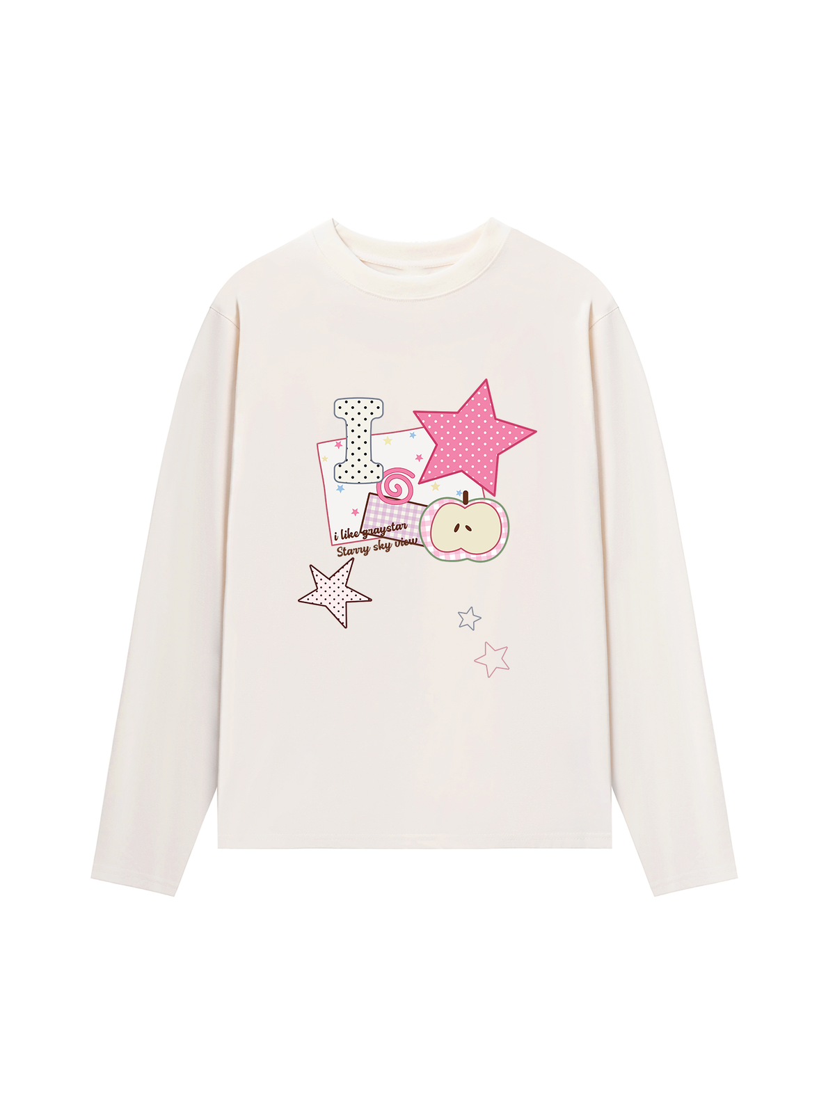 Áo Thun Dài Tay Dotty Mood Pink Star Candy