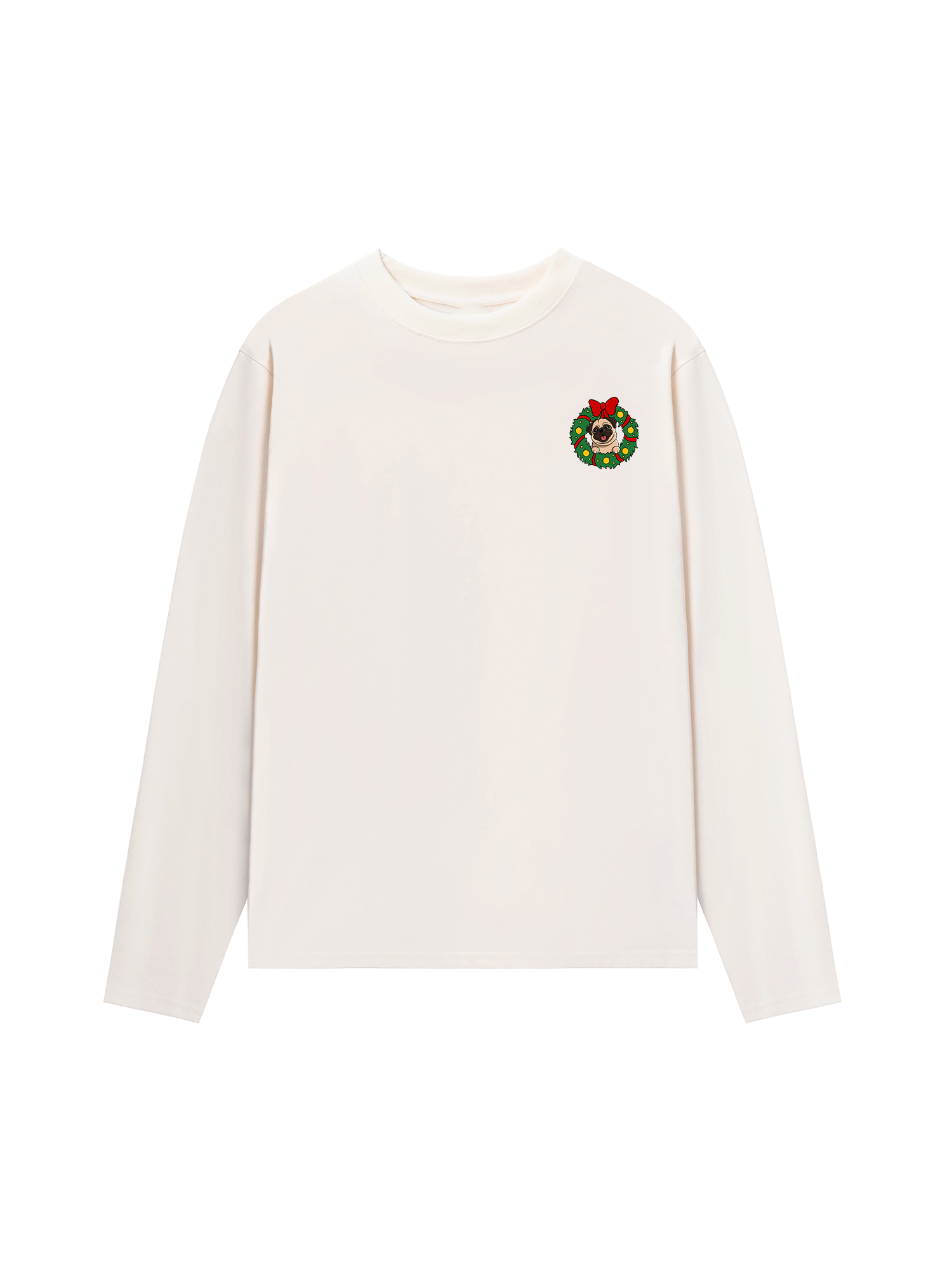 Áo Thun Dài Tay Pug In A Wreath