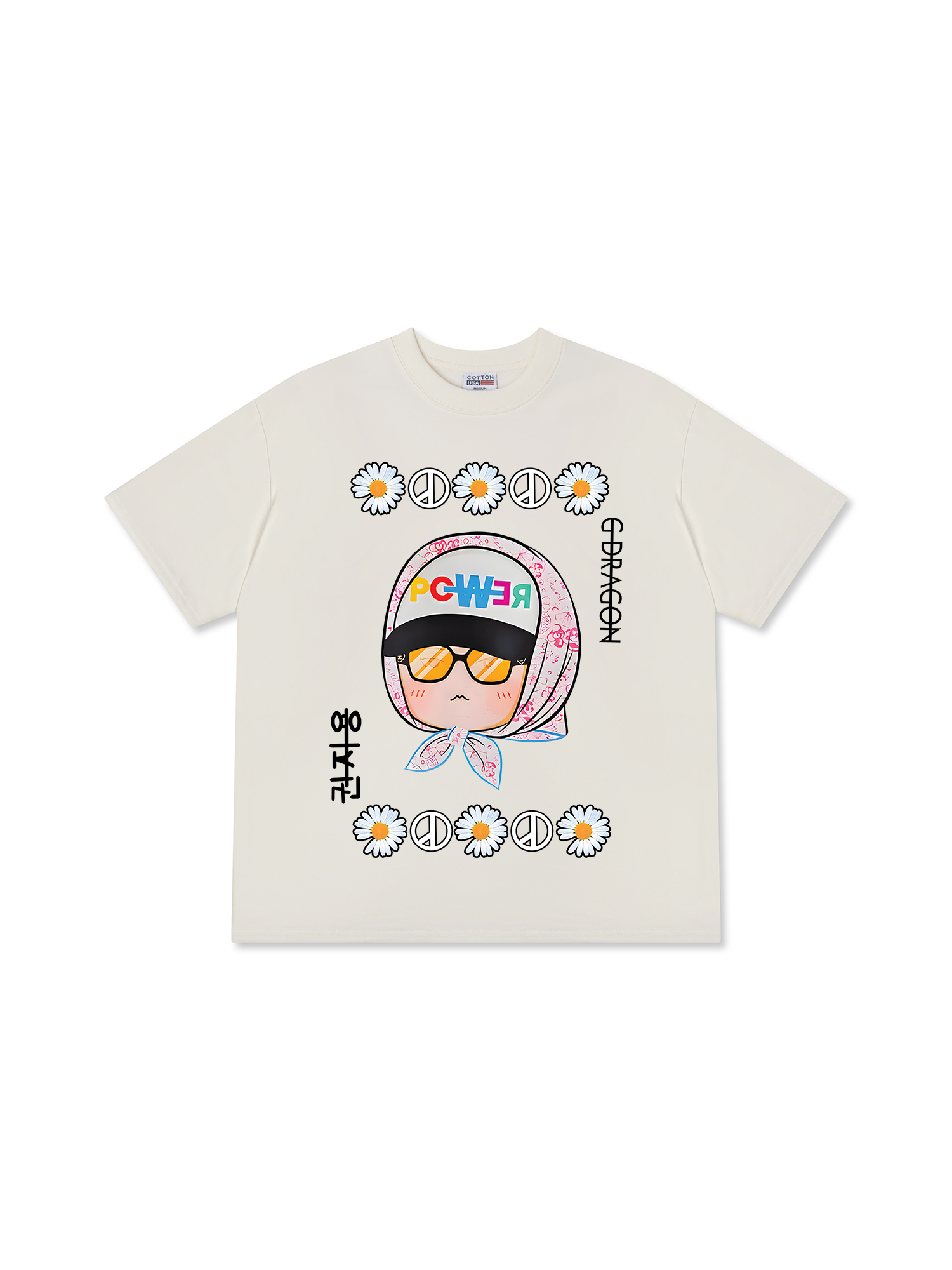 Áo Thun Relaxed Fit Floral With GD Chibi Daisy Flower