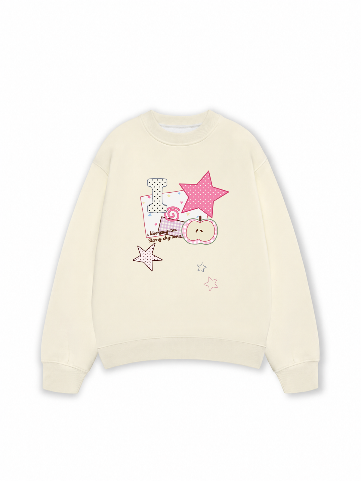Áo Sweater Nỉ Hai Da Dotty Mood Pink Star Candy