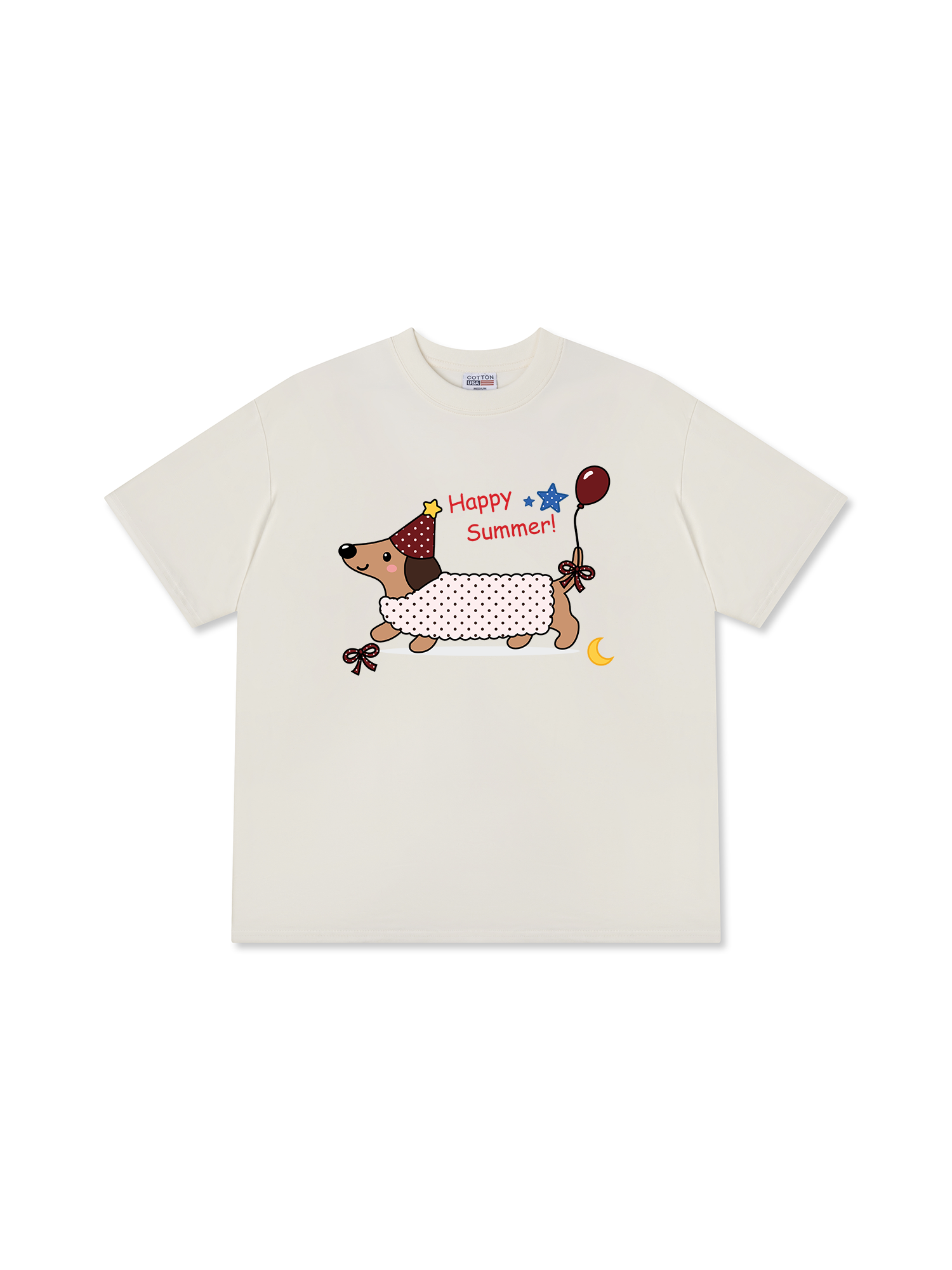 Áo Thun Relaxed Fit Dotty Mood Happy Summer Dog
