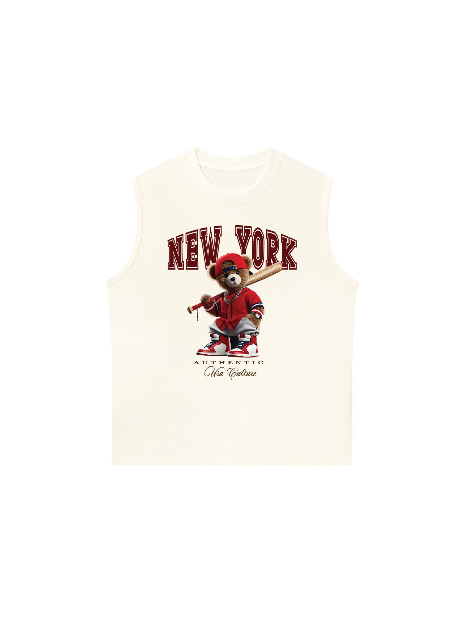 Áo Ba Lỗ Relaxed Fit Baseball Authentic Teddy