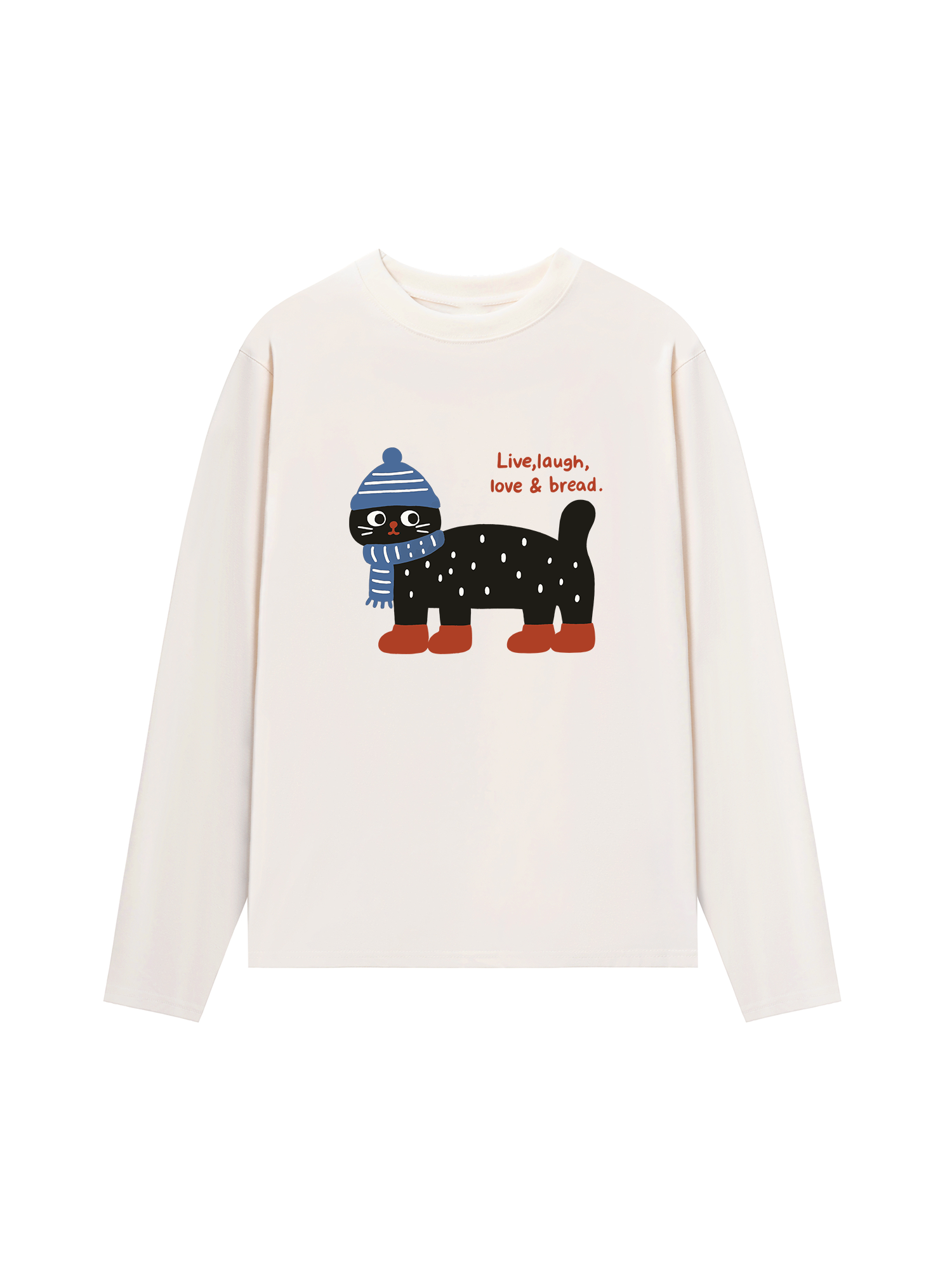 Áo Thun Dài Tay Cozy Day Live Laugh Cat