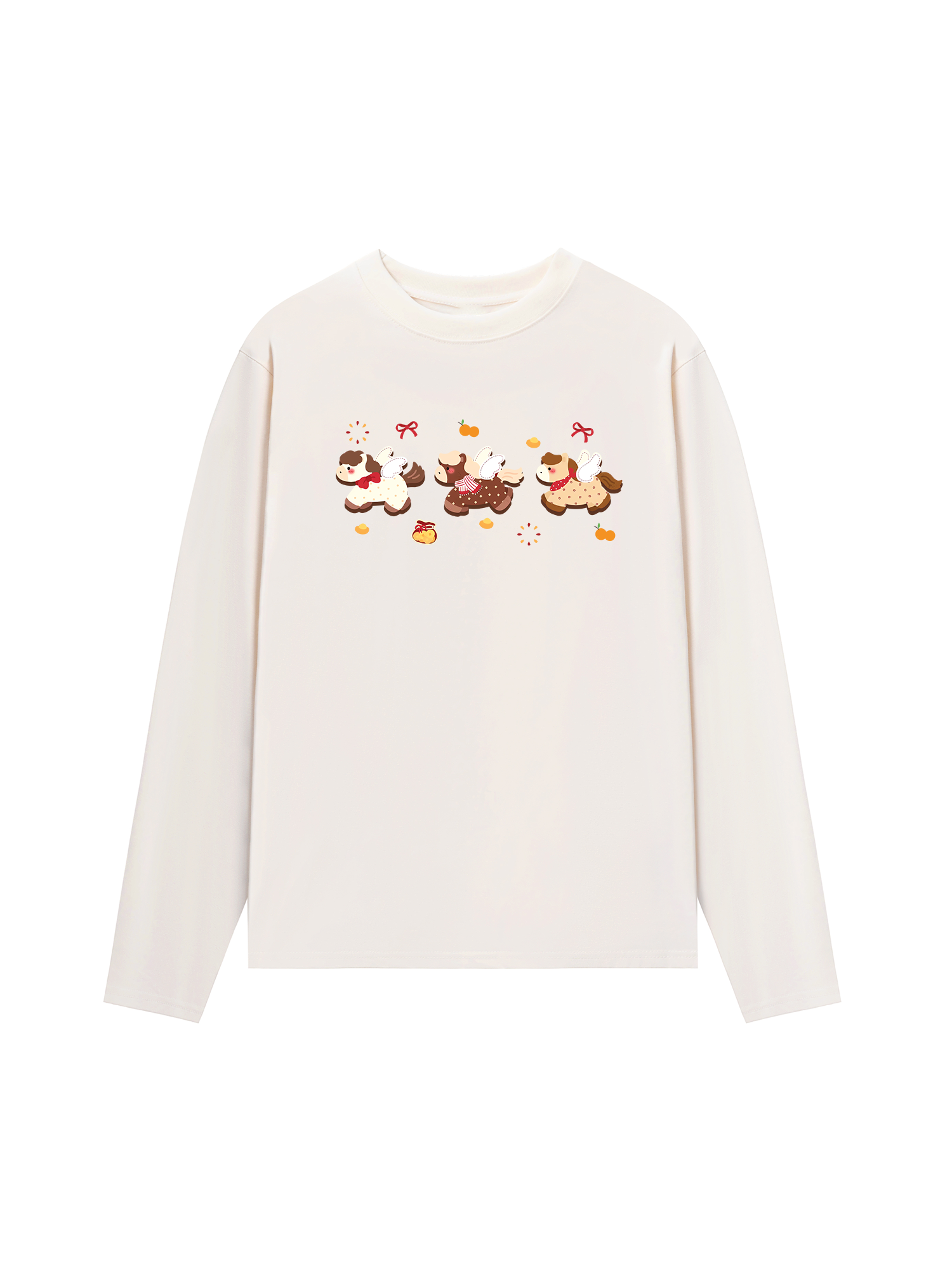 Áo Thun Dài Tay Tết Bính Ngọ  3 Bé Ngựa