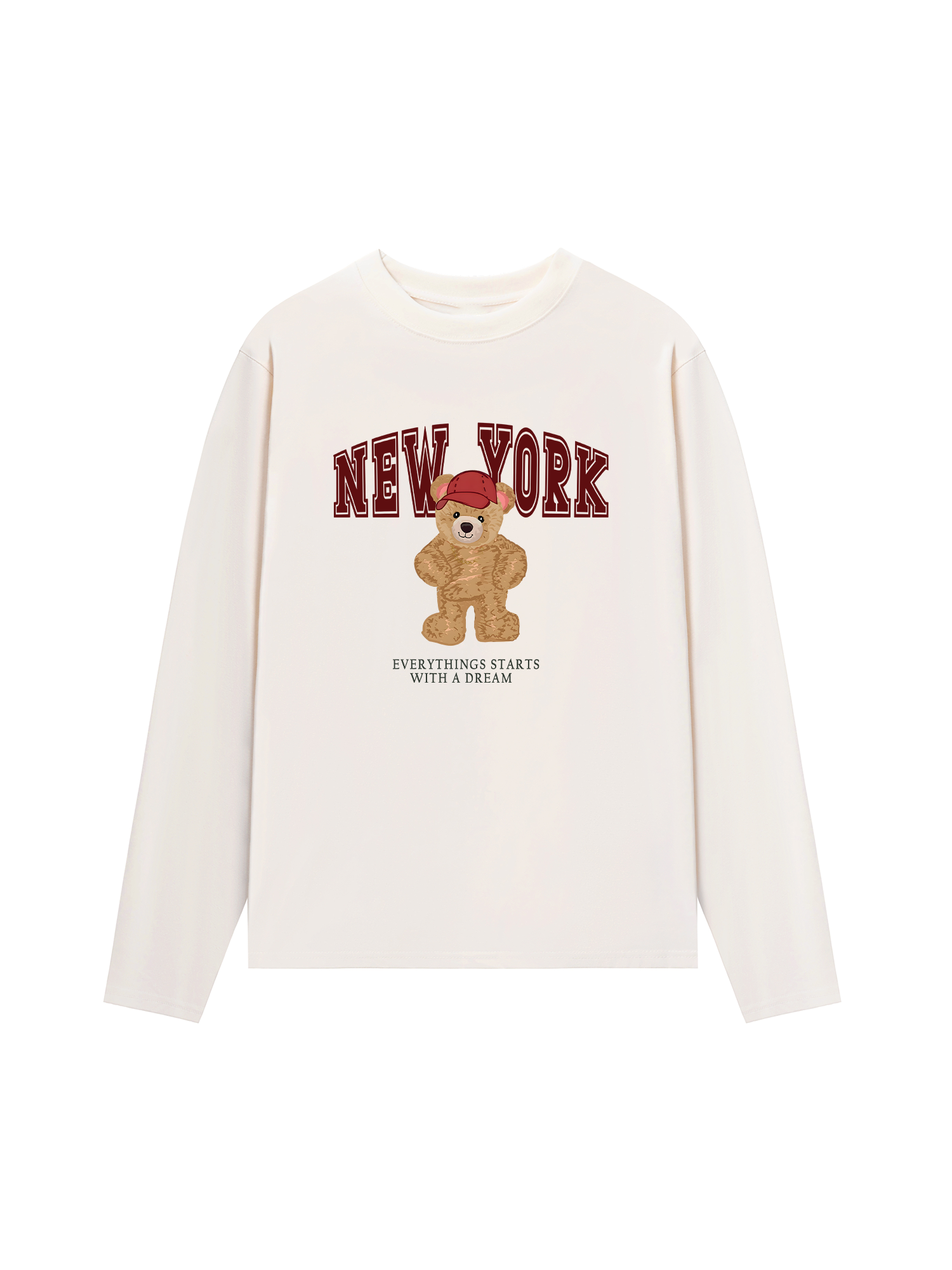Áo Thun Dài Tay City New York Red Bear